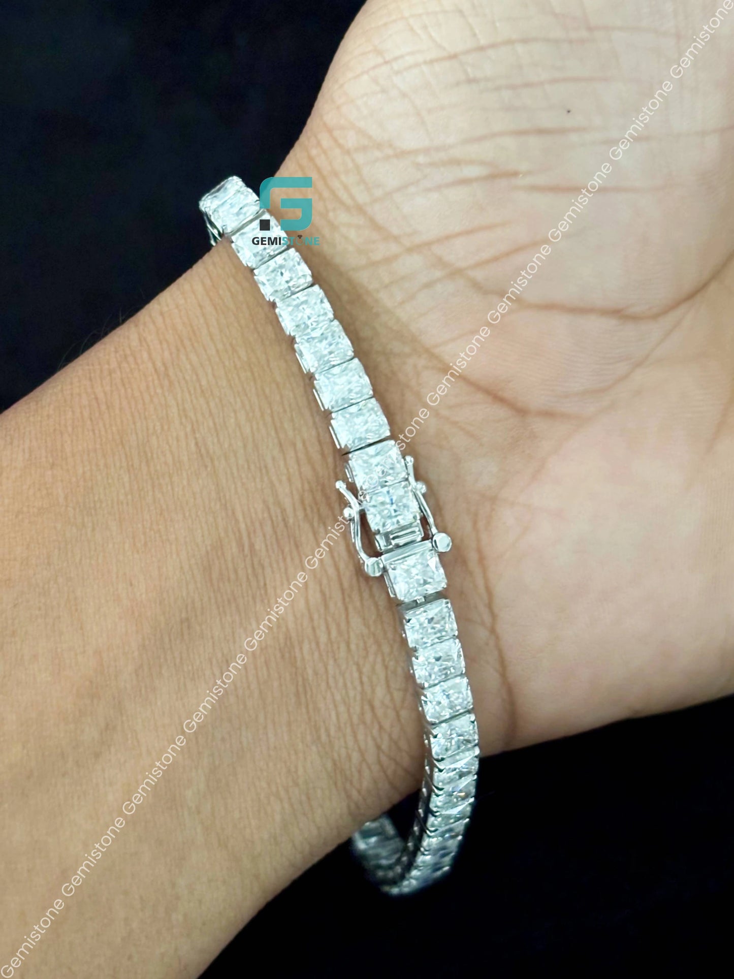 Radiant Moissanite Bust Down Bracelet