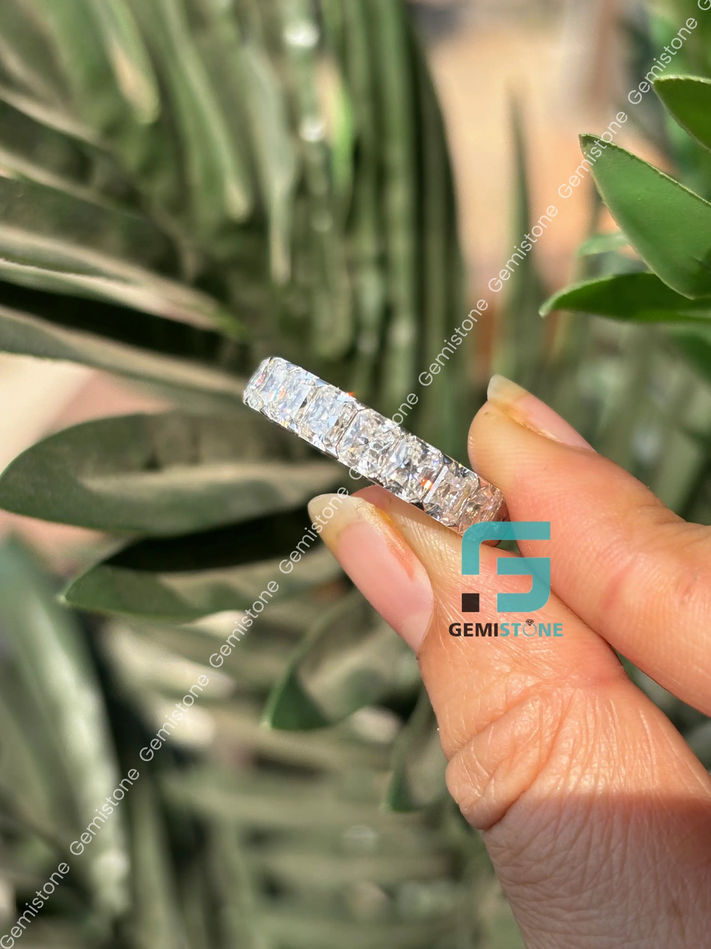 Radiant Moissanite Matching Engagement Band