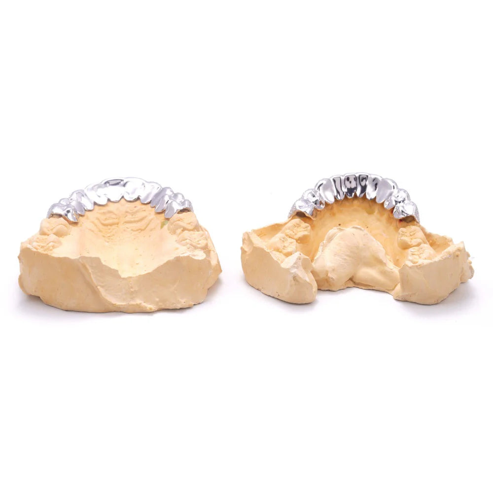 10 On 10 925 Sterling Silver VVS Moissanite Custom Grillz Teeth