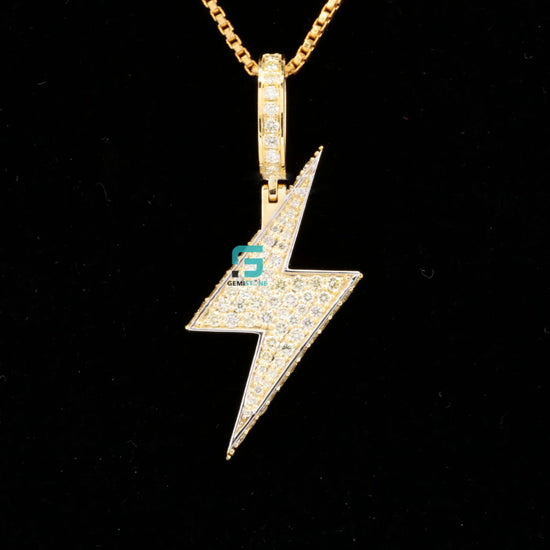 VVS Moissanite Micro Iced Lighting Blot Flash Pendant