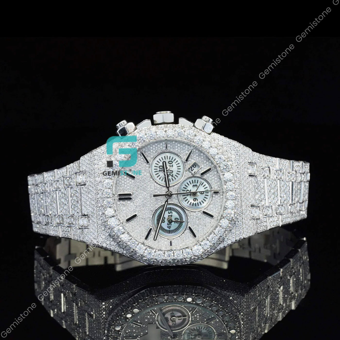 Chronograph Multi Dial Custom Hip Hop Moissanite VVS Watch