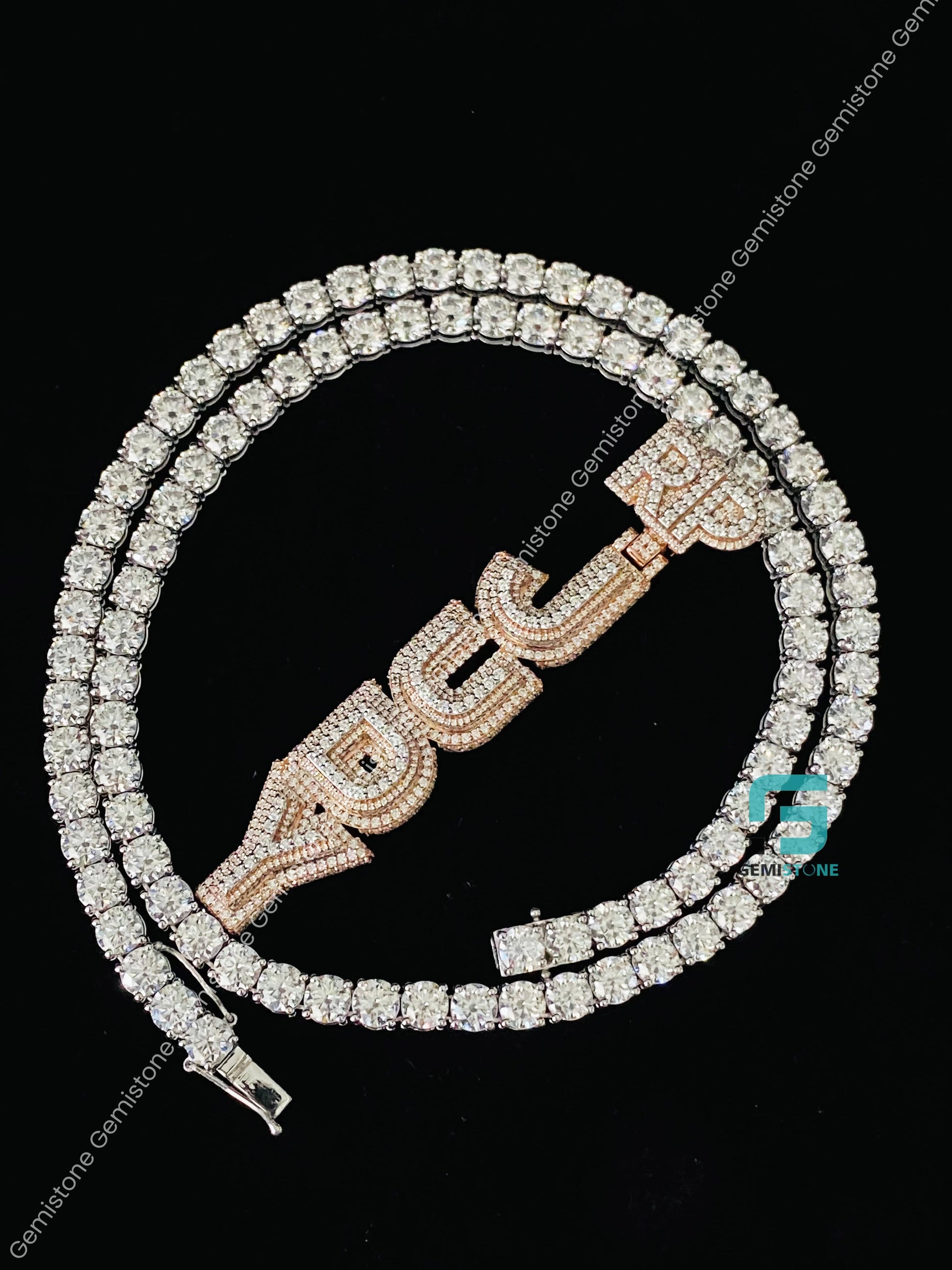 Rapper Iced Out Fully Studded Moissanite Tennis Chain