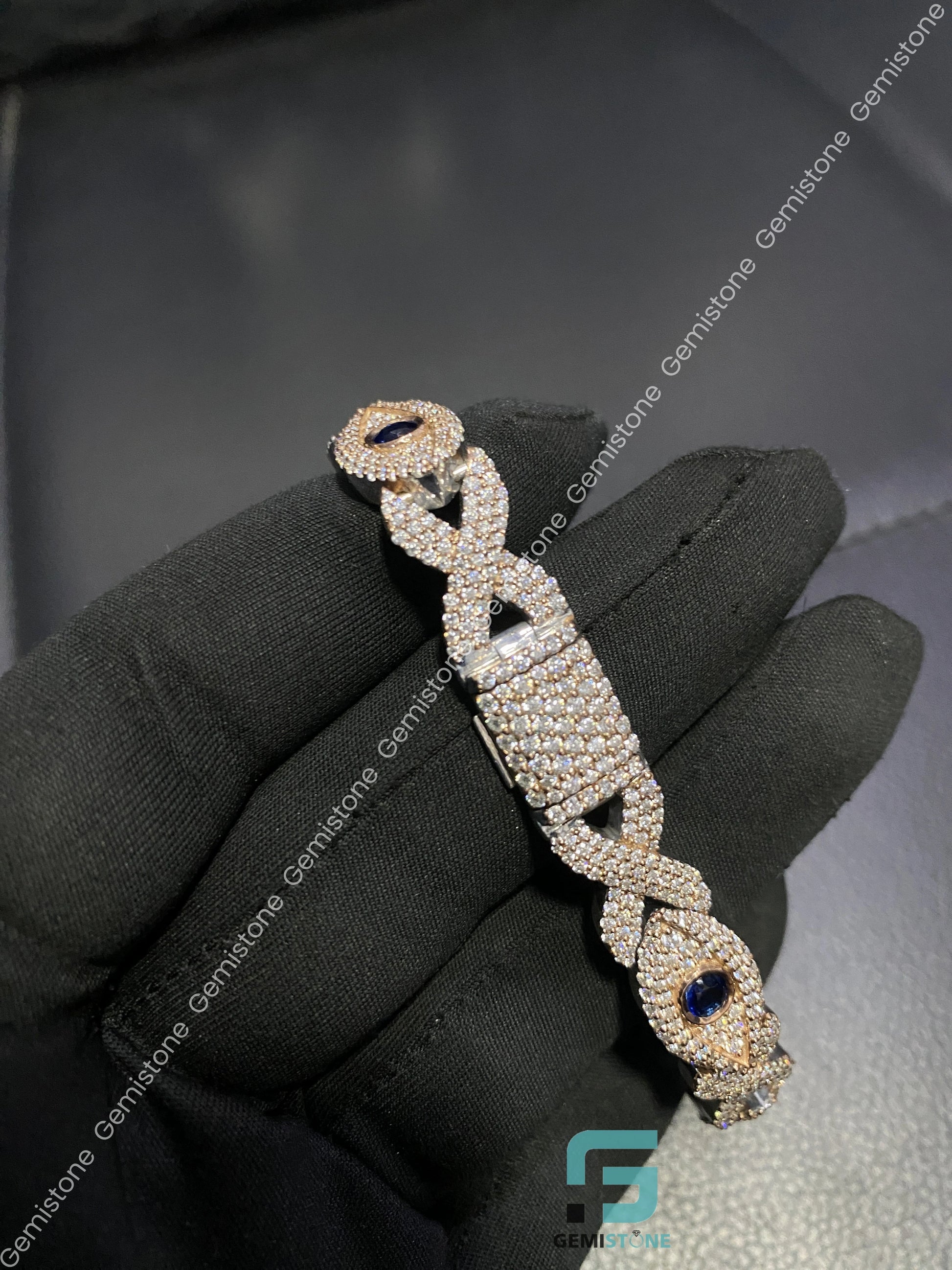 Rapper Moissanite Bust Down Bracelet