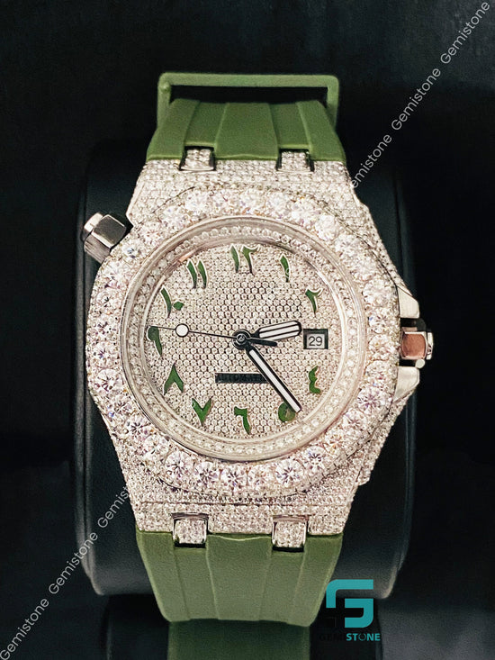 Rapper Studded Moissanite  Watch