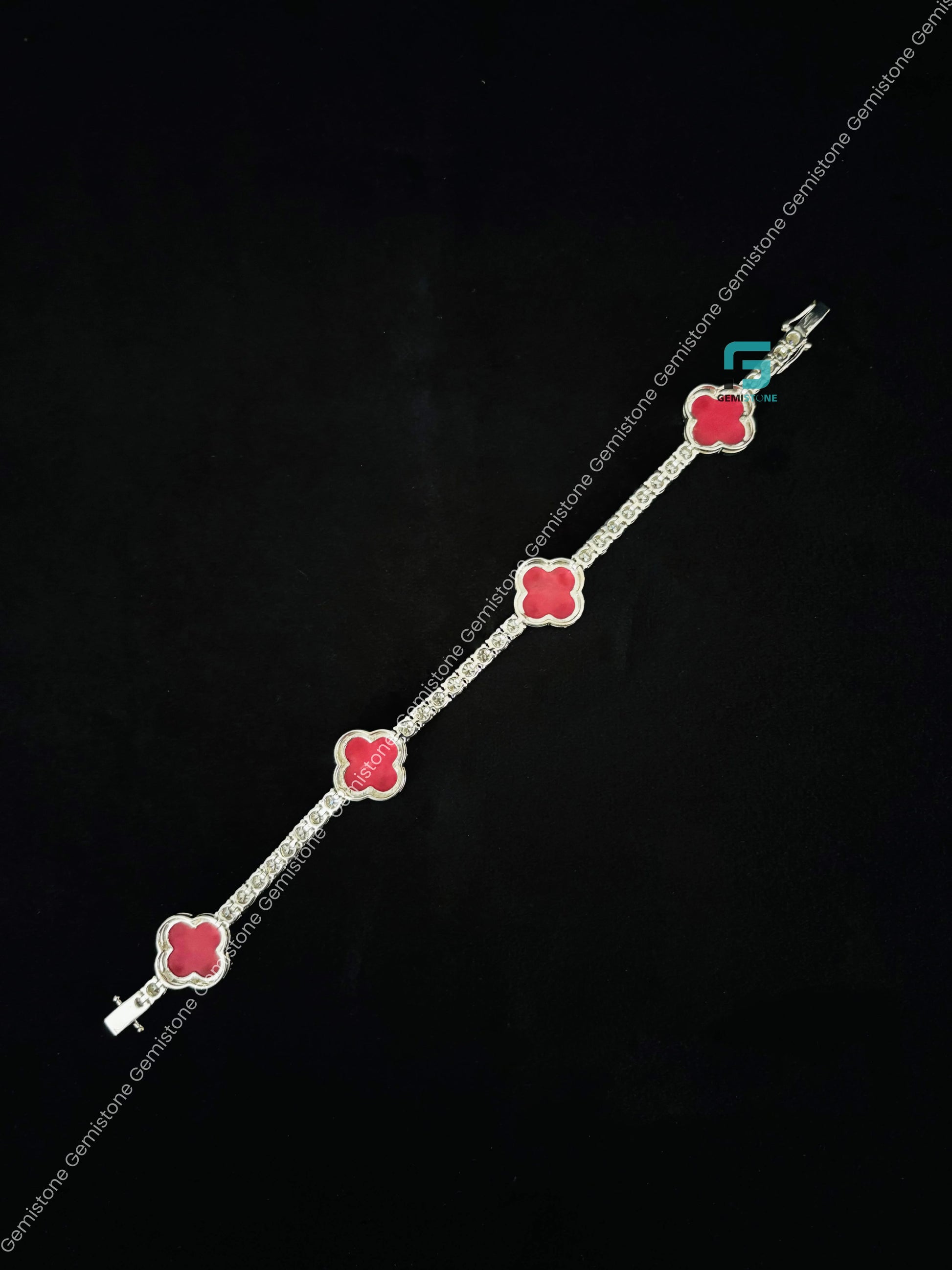 Red Clover Moissanite Bracelet