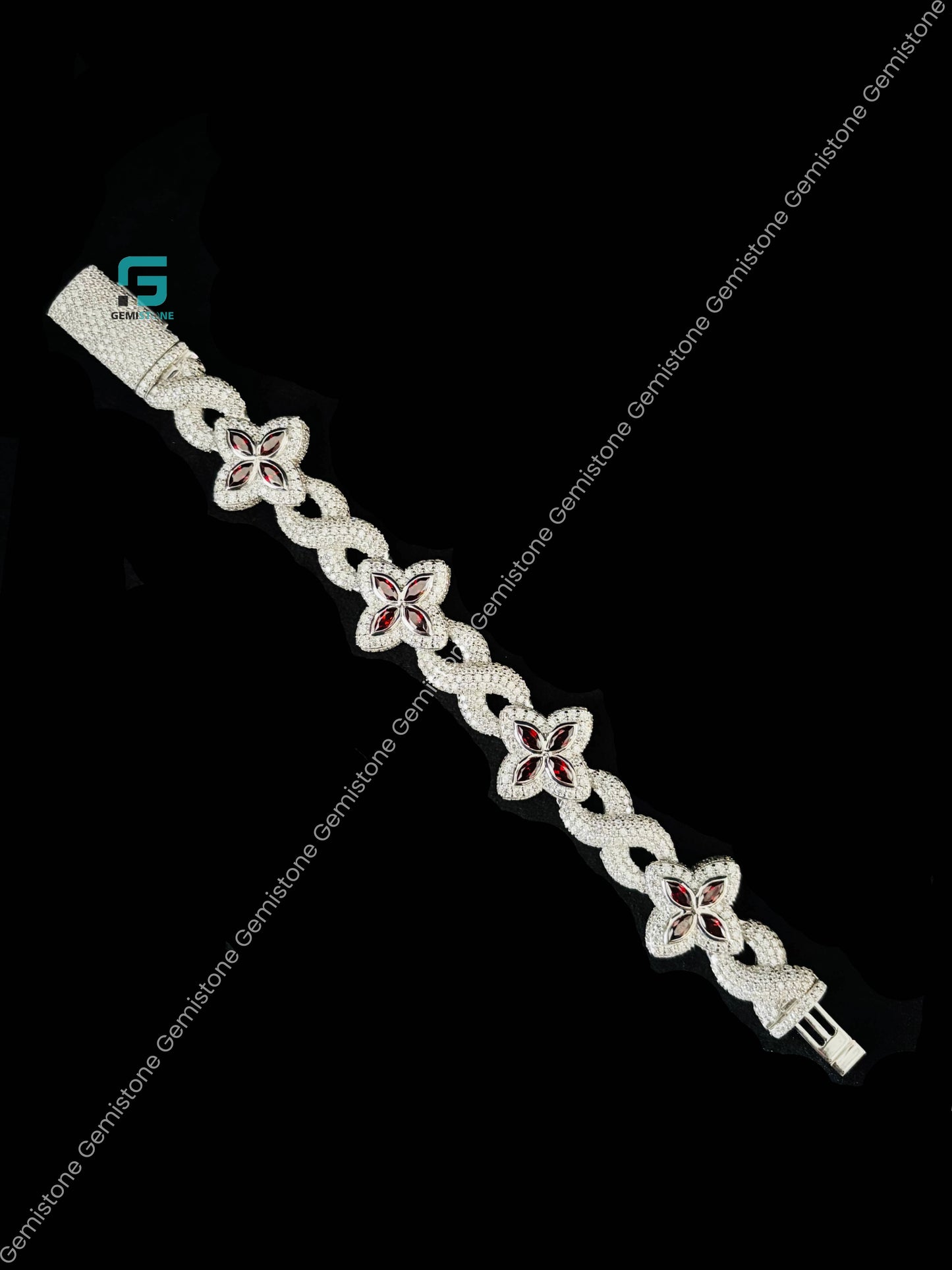 Red Marquise Moissanite Bracelet