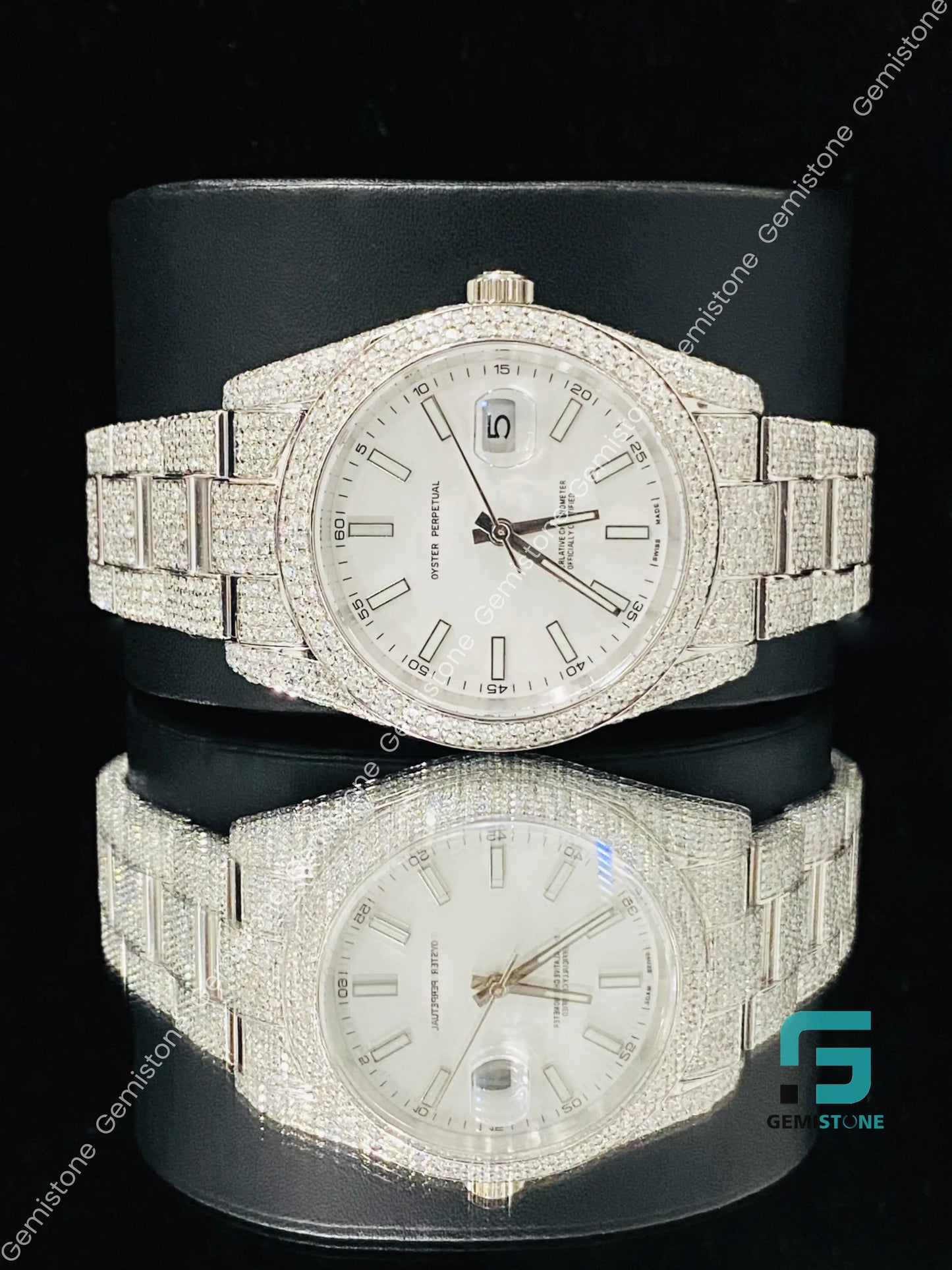 Rolex Moissanite Stone Watch