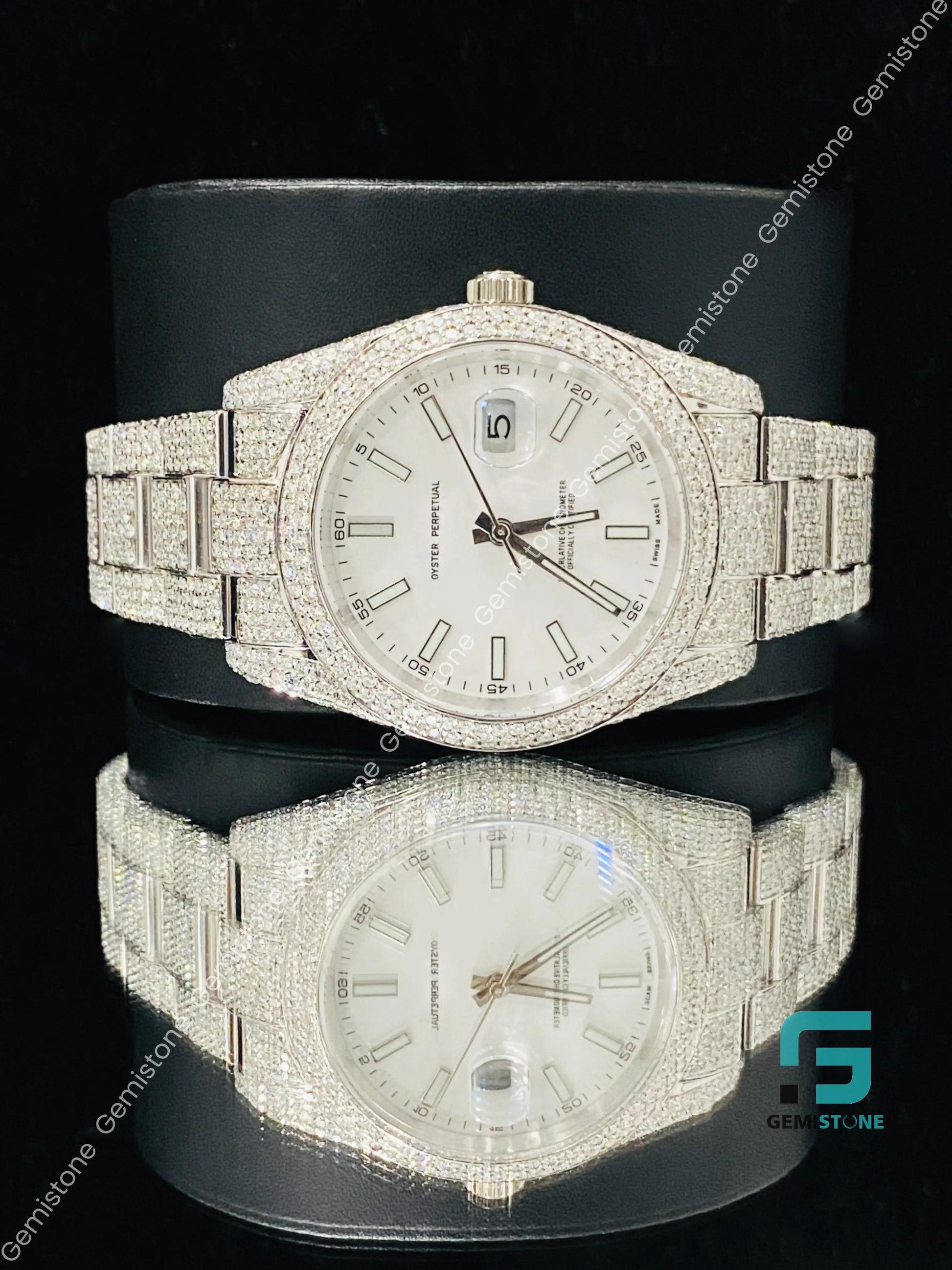 Rolex Moissanite Stone Watch