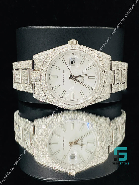 Rolex Moissanite Stone Watch