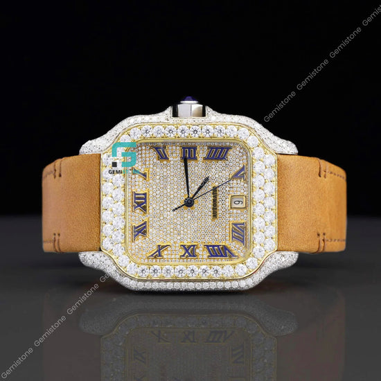 Roman-Numeric-Moissanite-Diamond-Watch