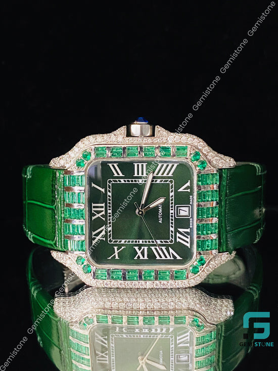 Roman Number Hip Hop Moissanite Watchs