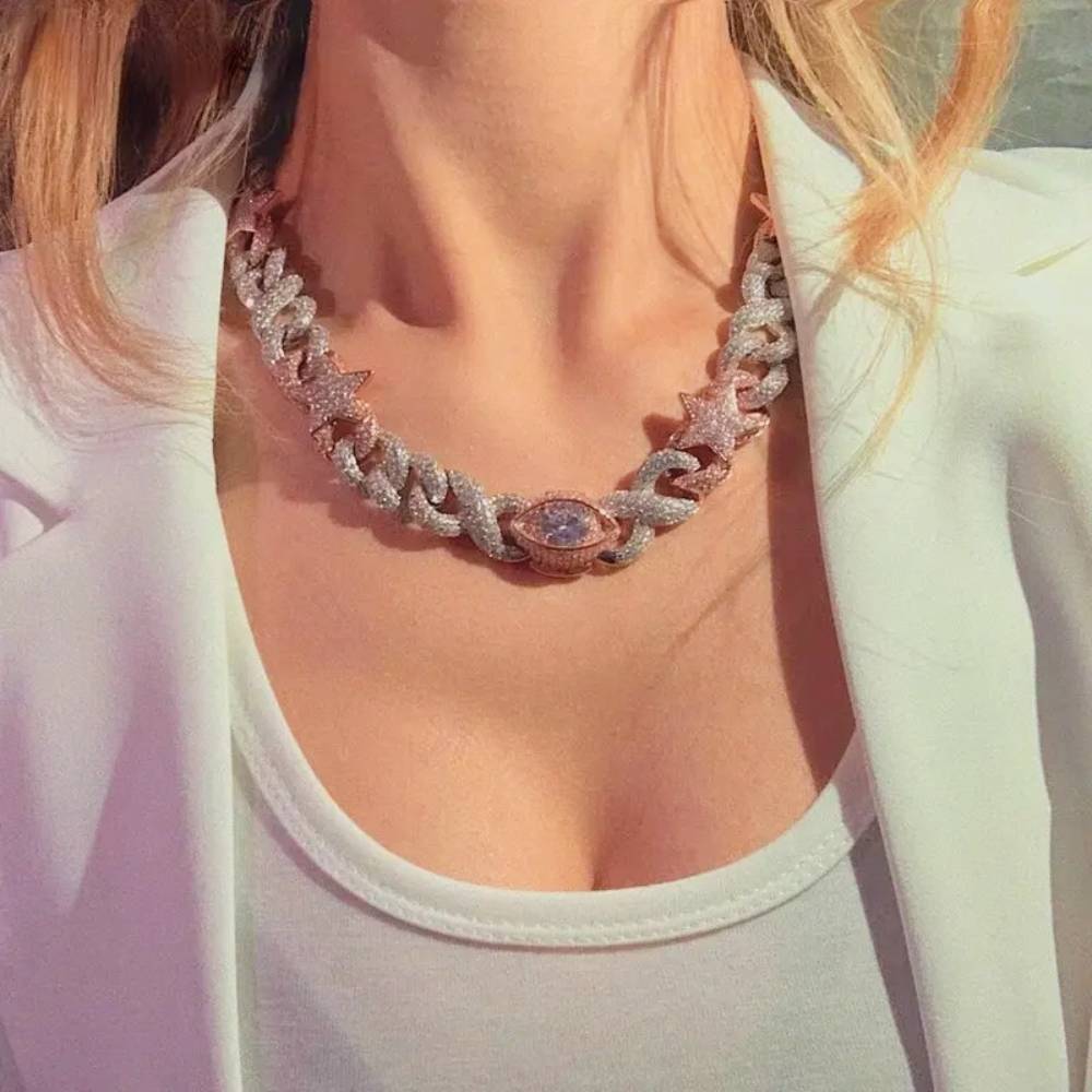 Rose-Gold-Plated-Moissanite-Chain