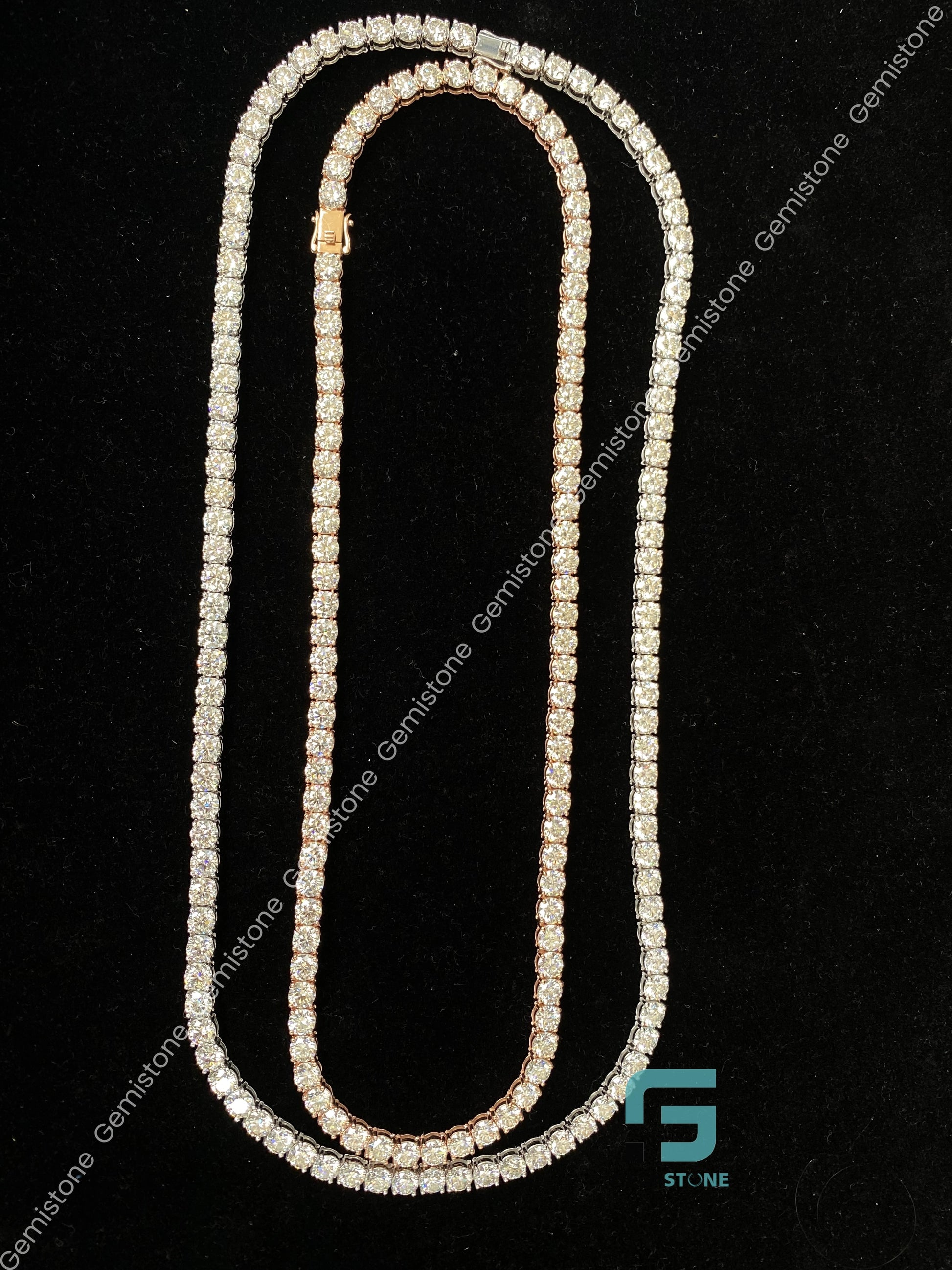 Rose Gold Plated Iced Out Tennis Chain