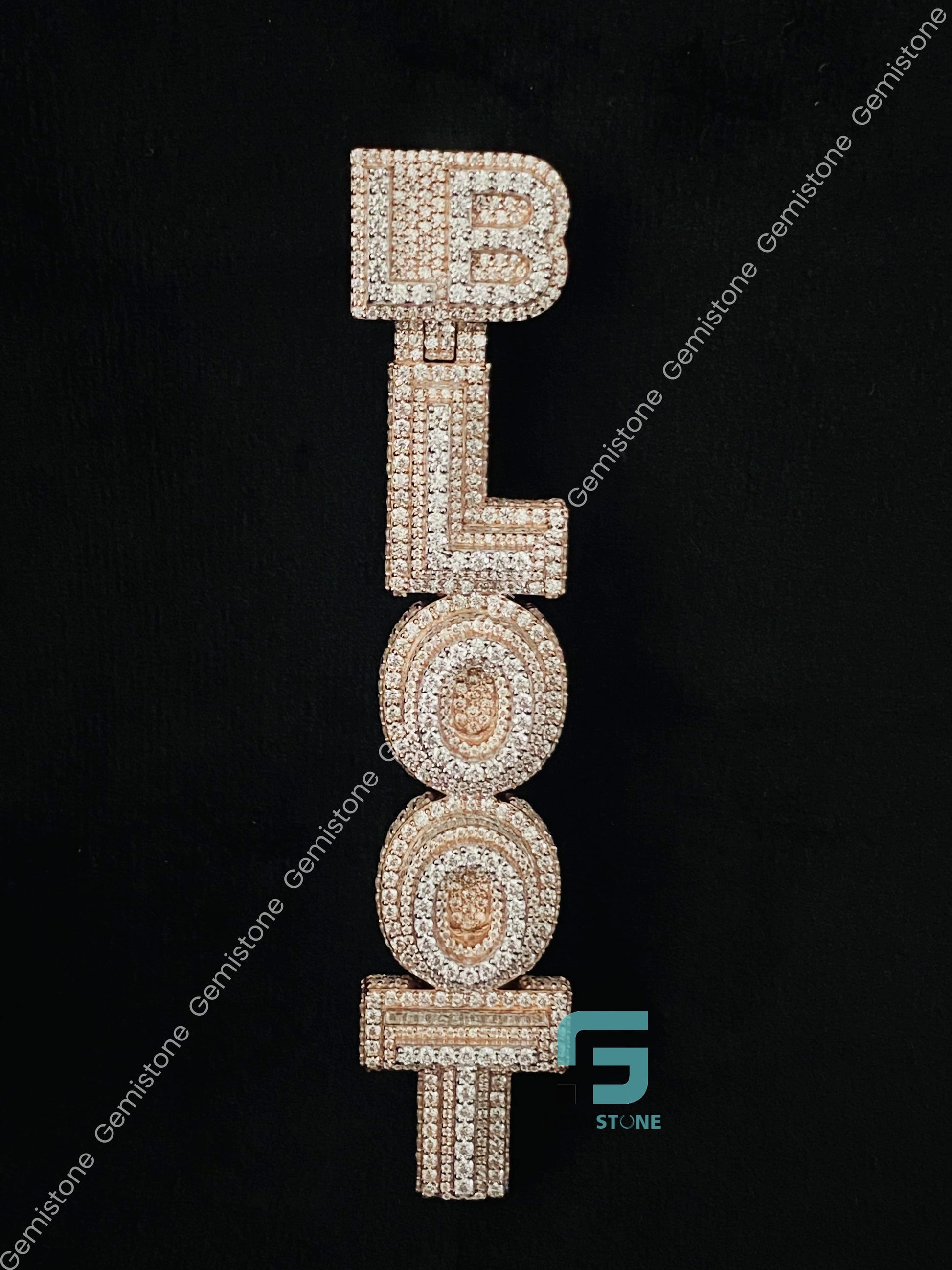 Rose Gold Plated Moissanite Name Pendant