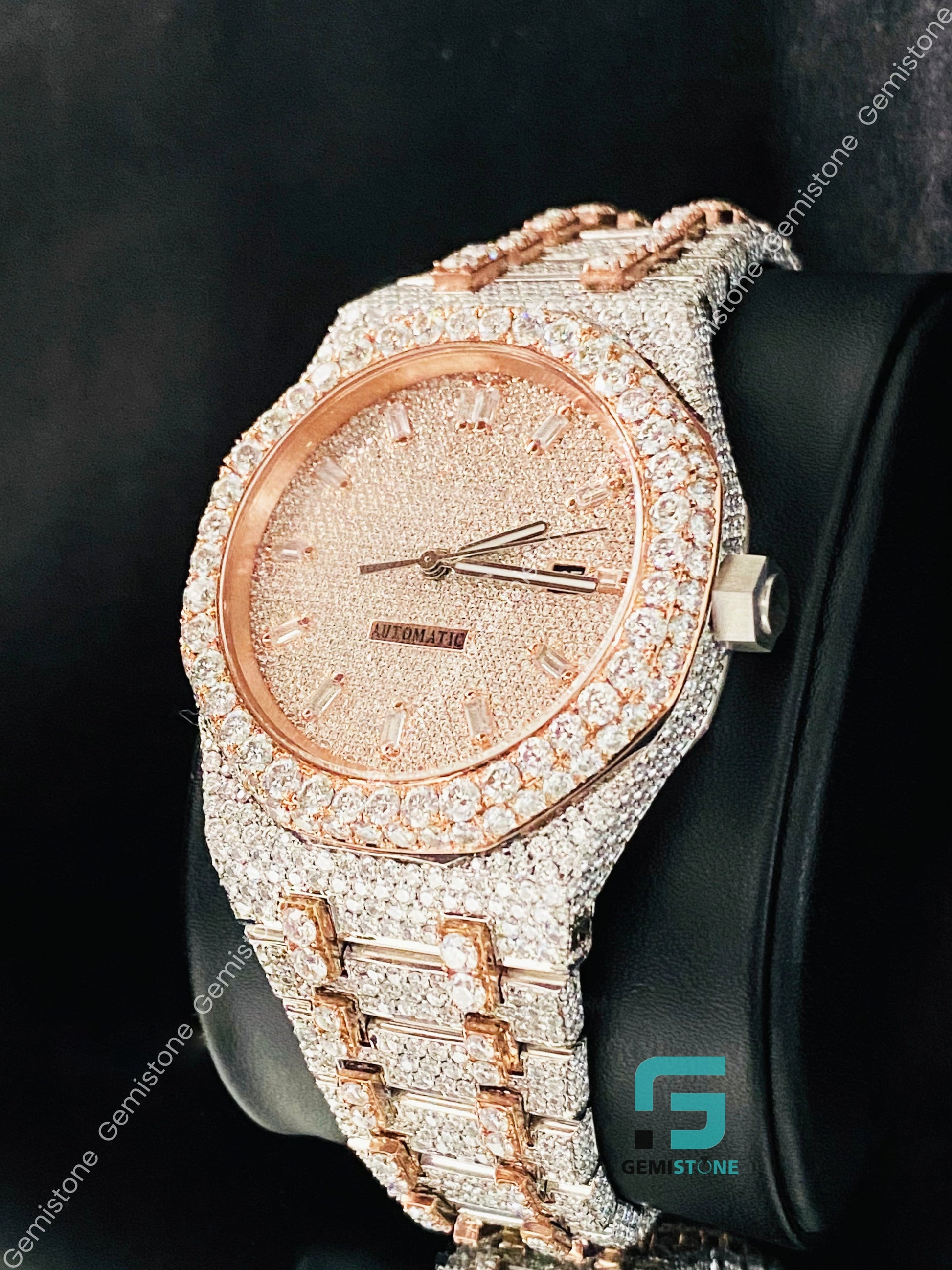 Rose Gold Plated Moissanite Watch