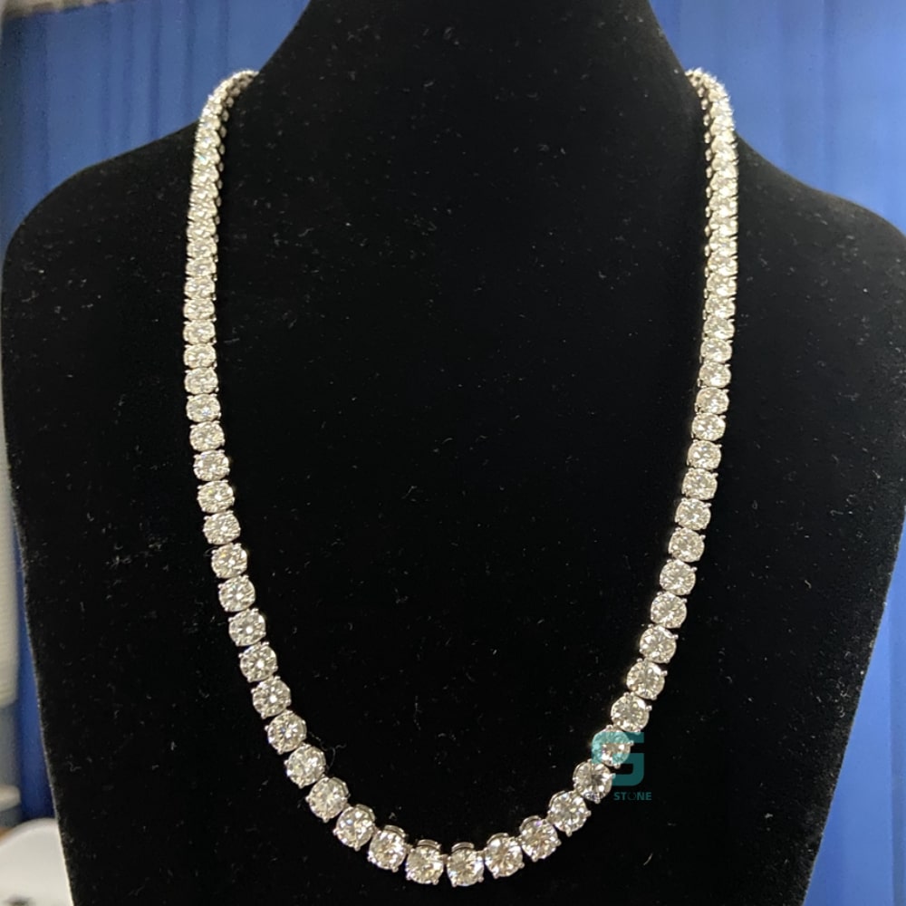 Round-Cut-Tennis-Necklace