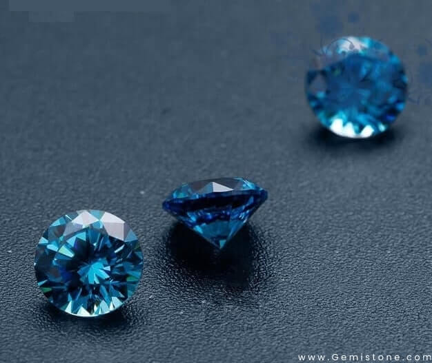 10.00MM [4.00CT] Round Fancy Blue Loose Moissanite Excellent Cut