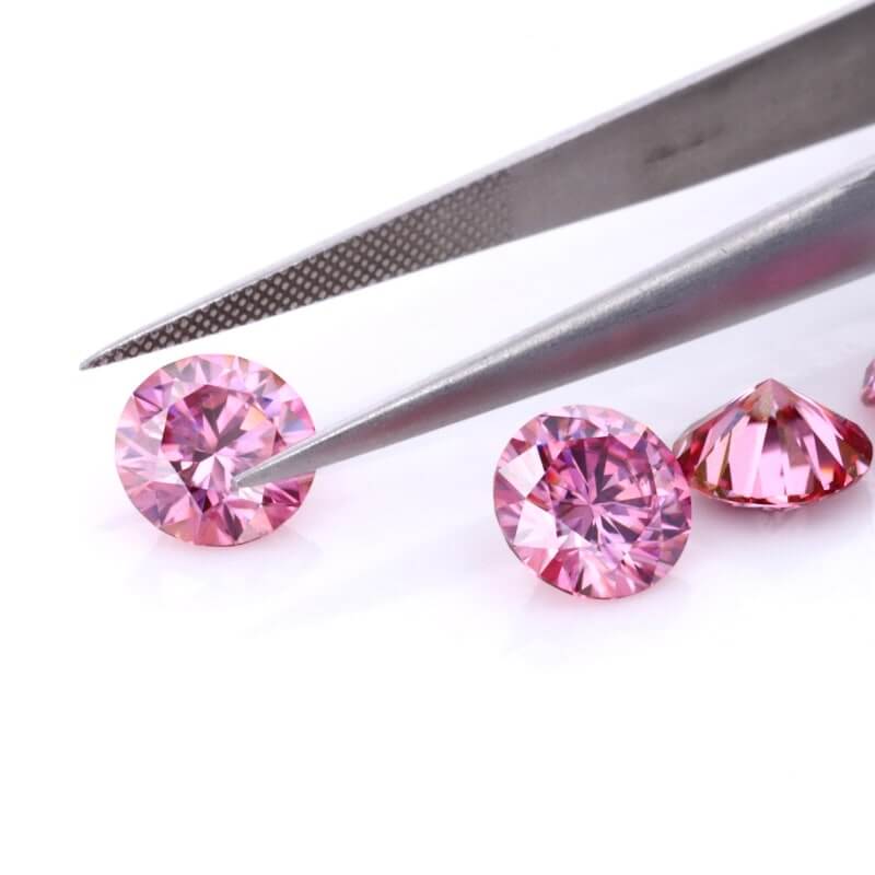 11.00MM [5.0CT] Pink Round Excellent Cut Loose Moissanite