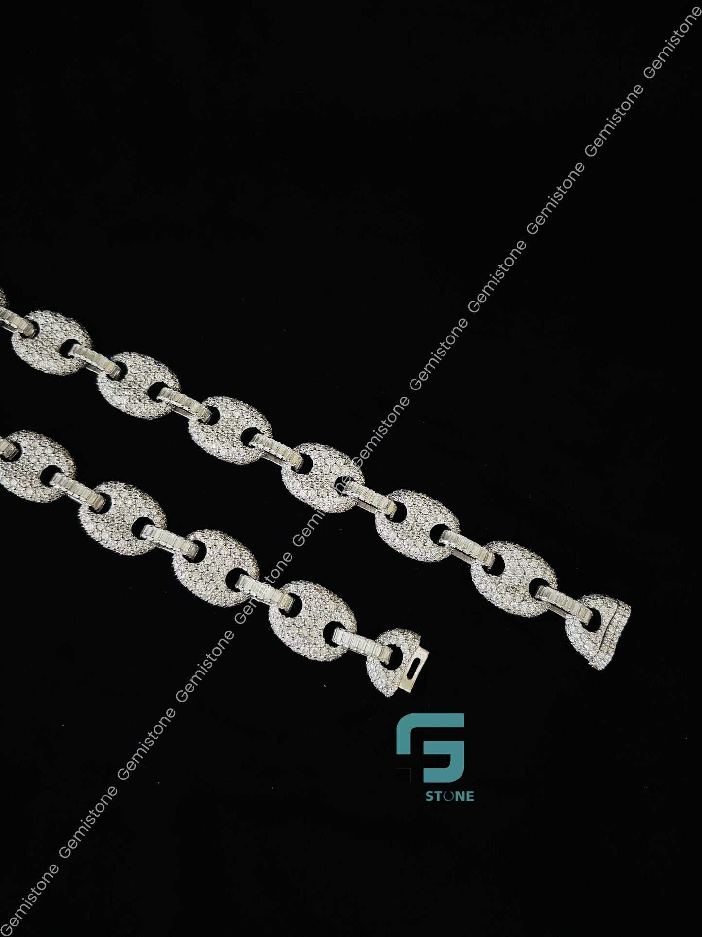 Round Baguette Moissanite Studded Chain