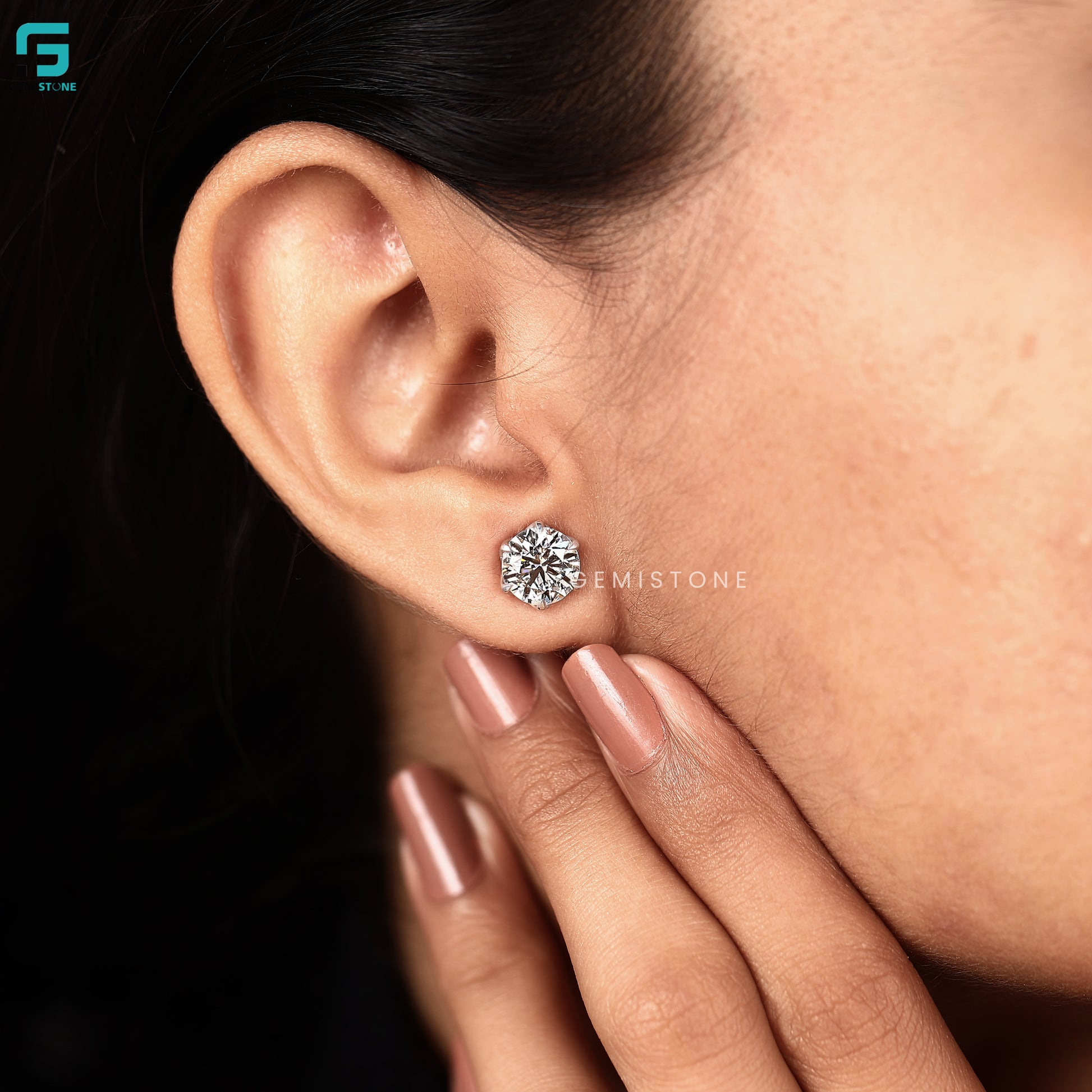 Round Ball Screw Back Earrings For Women