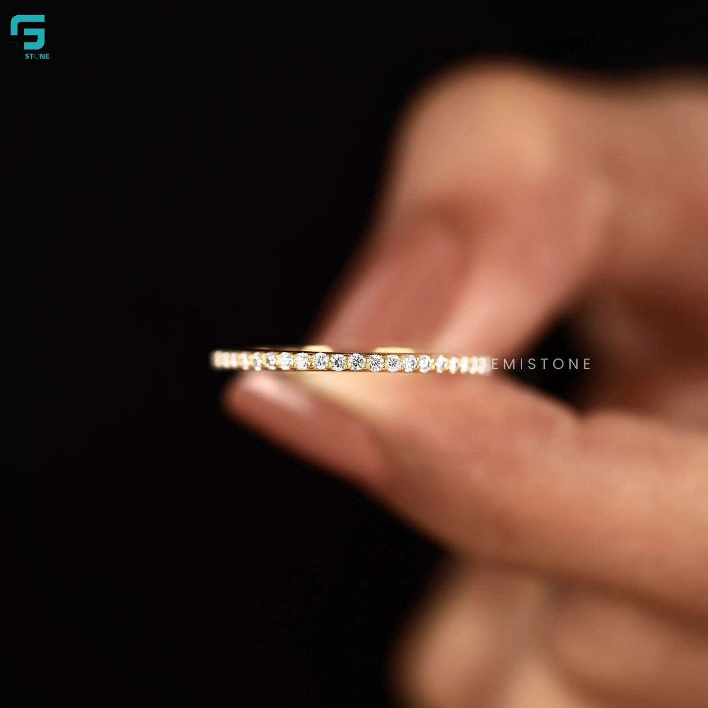 Round Cut Dainty Full Eternity Lab Diamond Band
