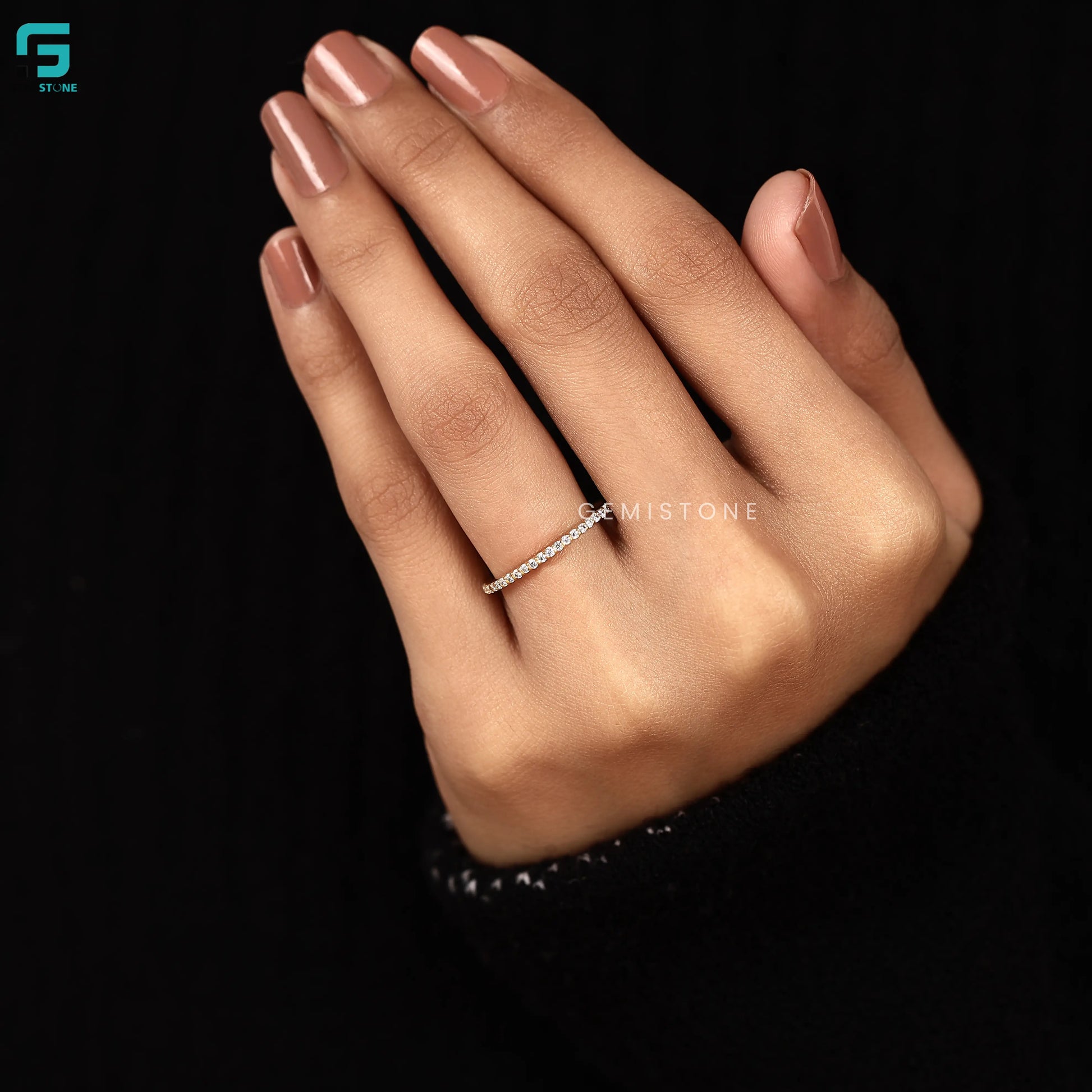 Round Cut Dainty Full Eternity Lab Grown Diamond Band 