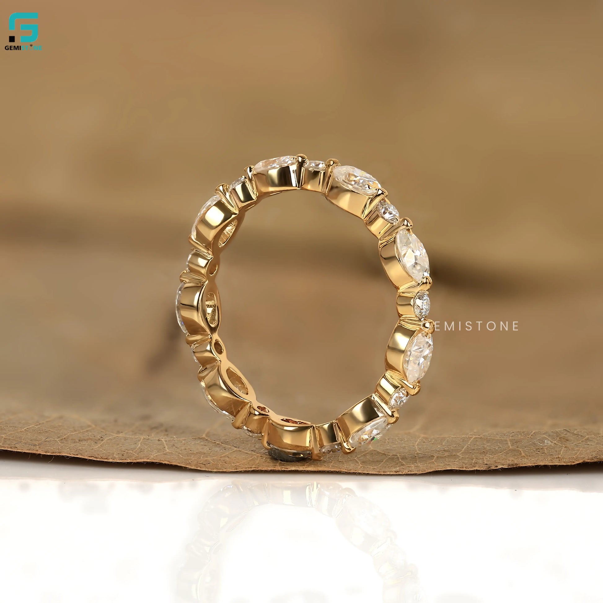 Round Cut East West Oval Lab Diamond Ring