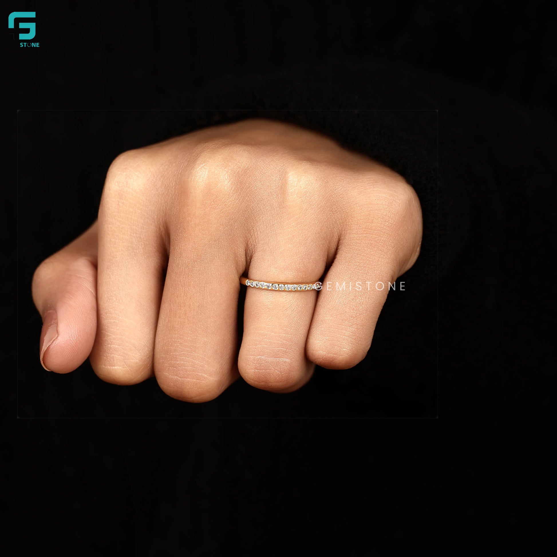 Round Cut Eternity Dainty Lab Grown Diamond Minimalist Band For Women