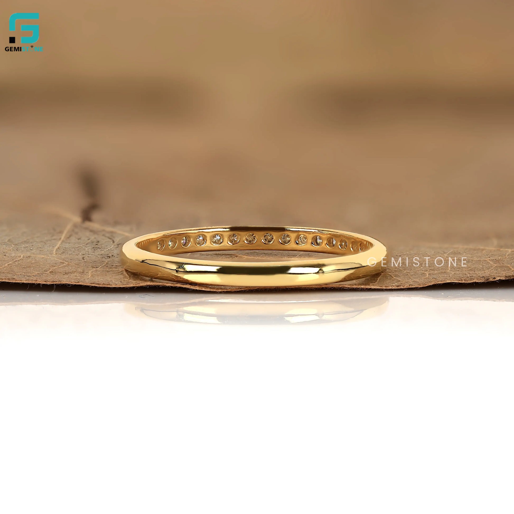 Round Cut Full Eternity Dainty Lab Grown Diamond Minimalist Band For Women