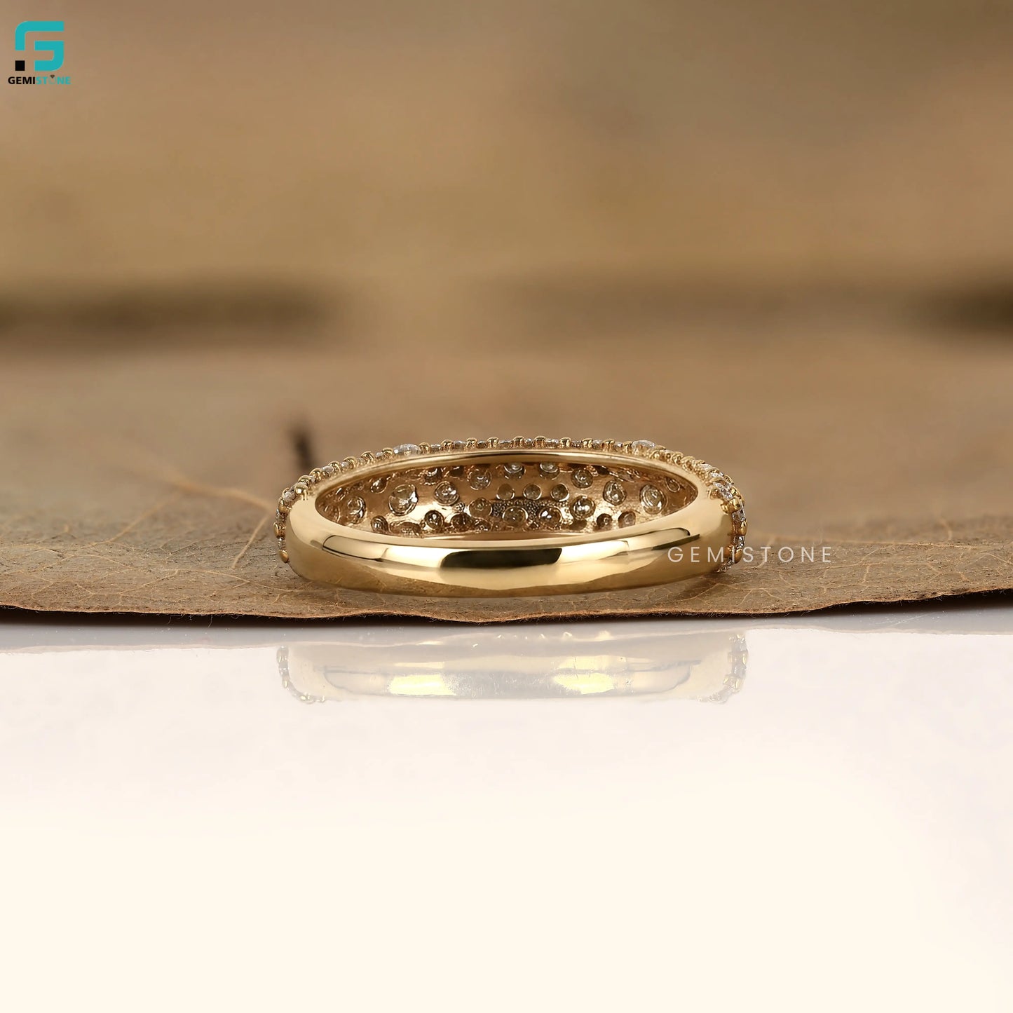Round Cut Lab Diamond Chunky Diamond Wedding Band 