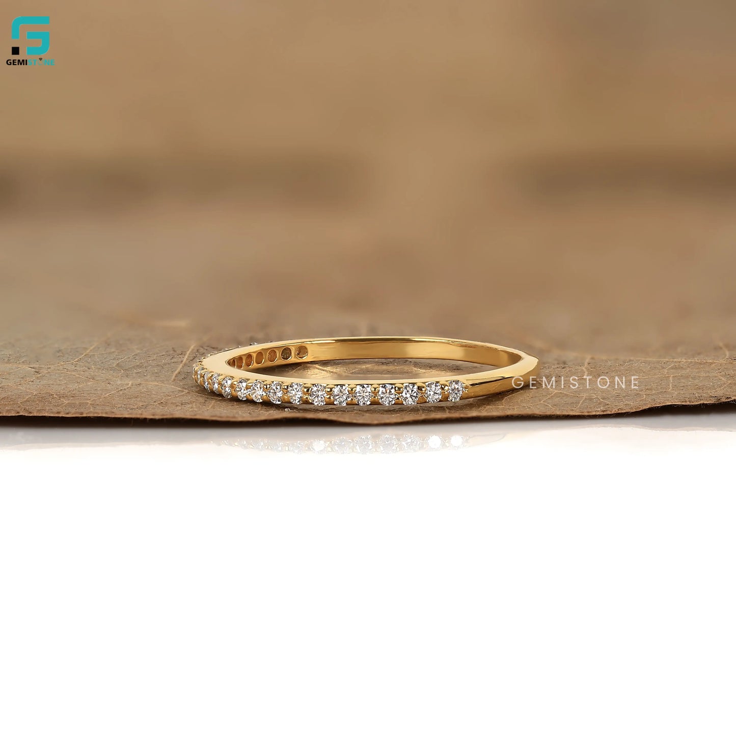 Round Cut Lab Diamond Dainty Eternity Band For Women