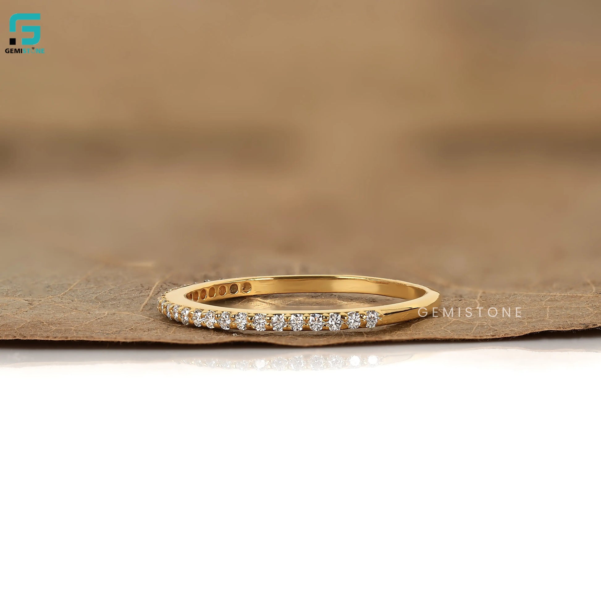 Round Cut Lab Diamond Dainty Eternity Band For Women