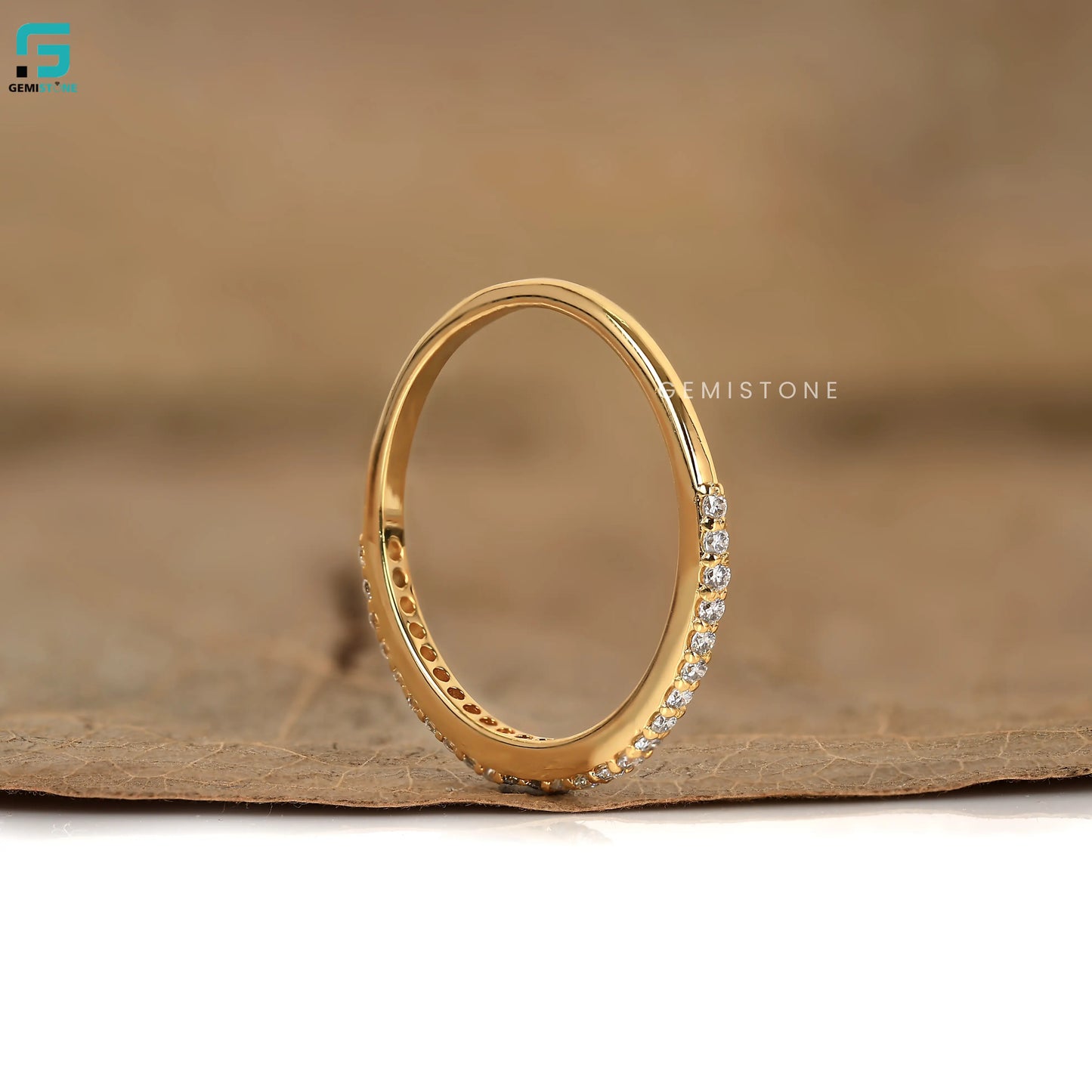 Round Cut Lab Grown Diamond Dainty Eternity Band 