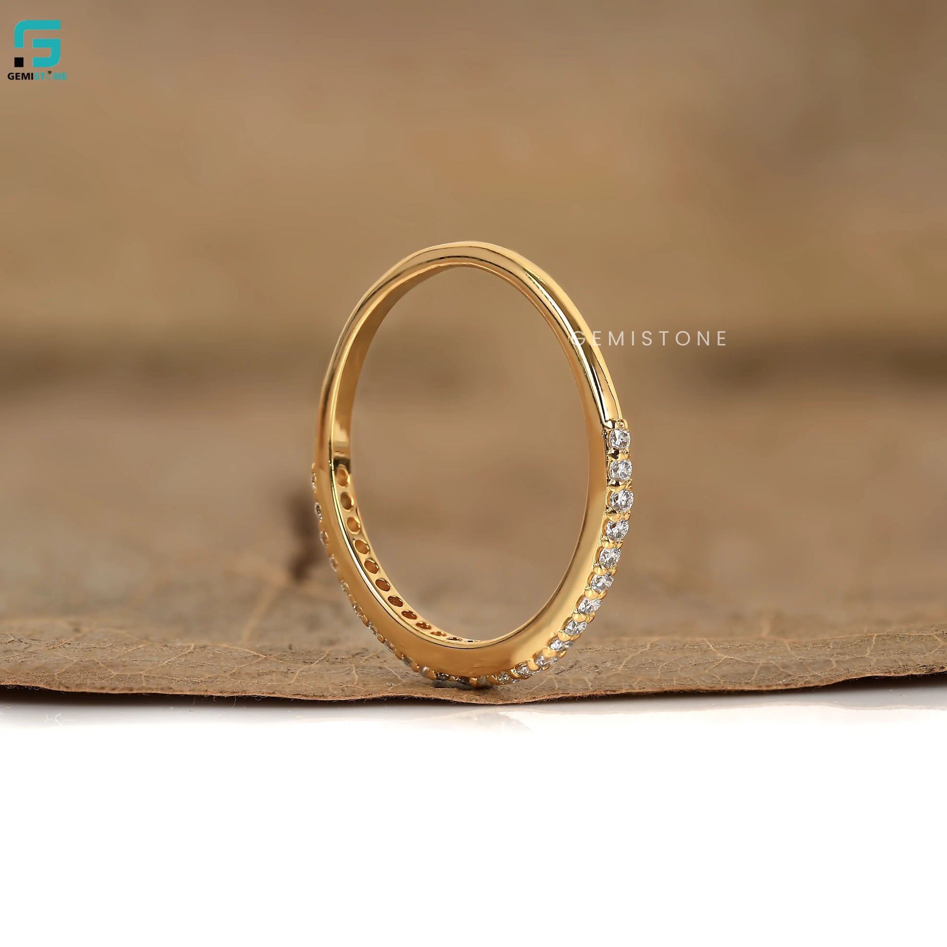 Round Cut Lab Grown Diamond Dainty Eternity Band 