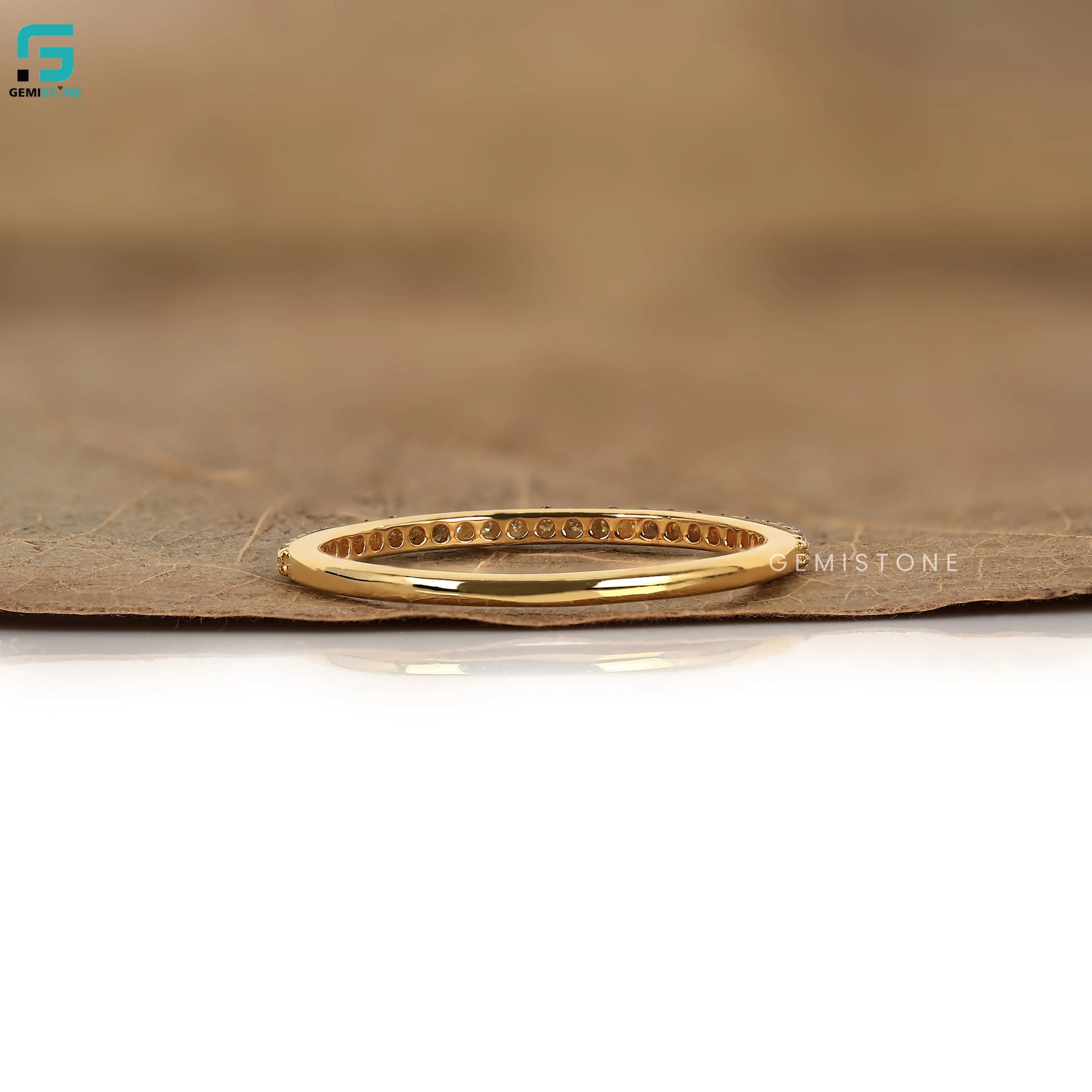 Round Cut Lab Grown Diamond Dainty Eternity Band For Women