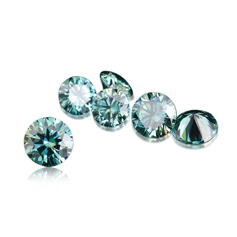 Round Cut Moissanite Green Color