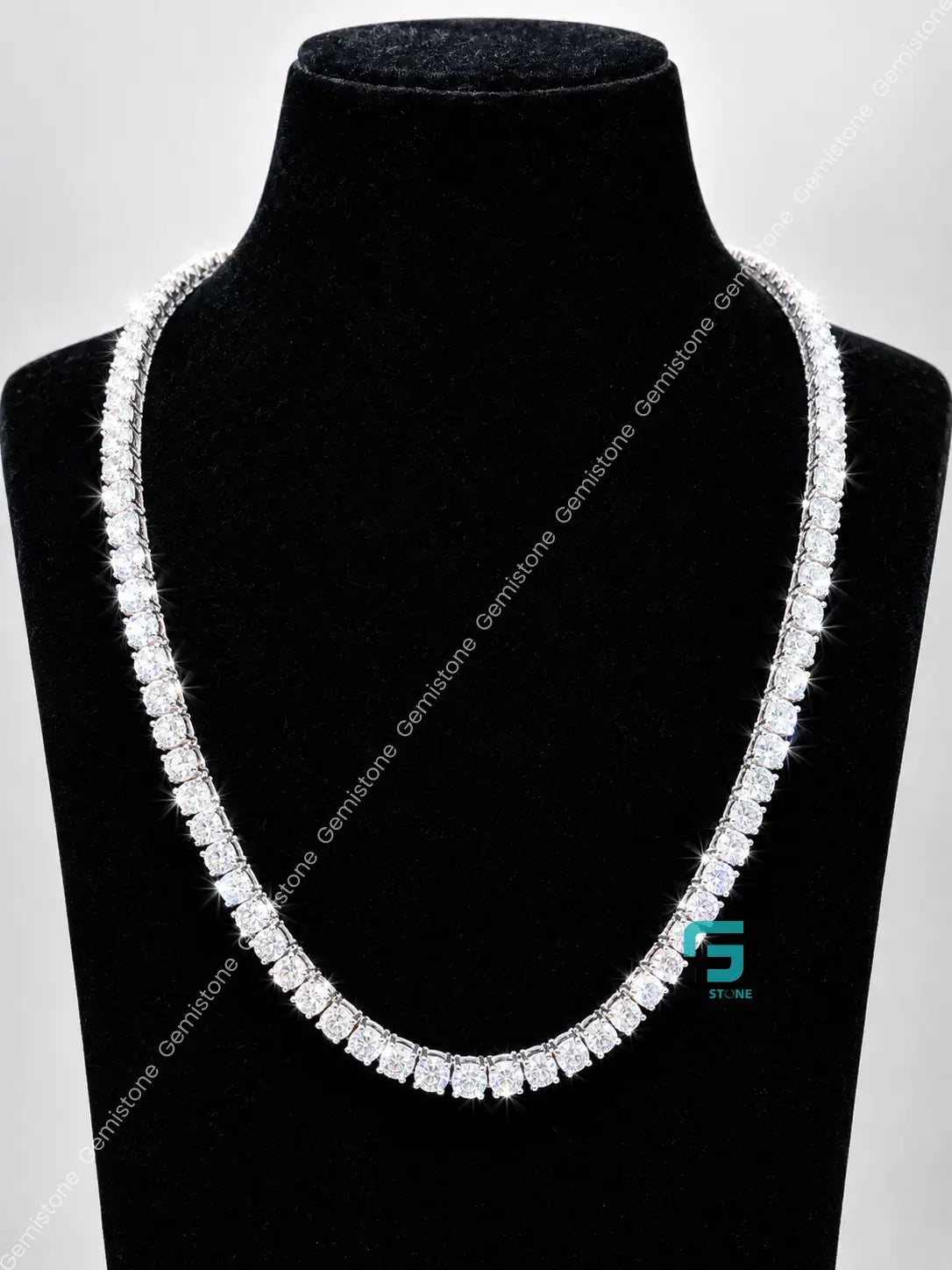 Round Cut Moissanite Tennis Chain And Bracelet Combo 