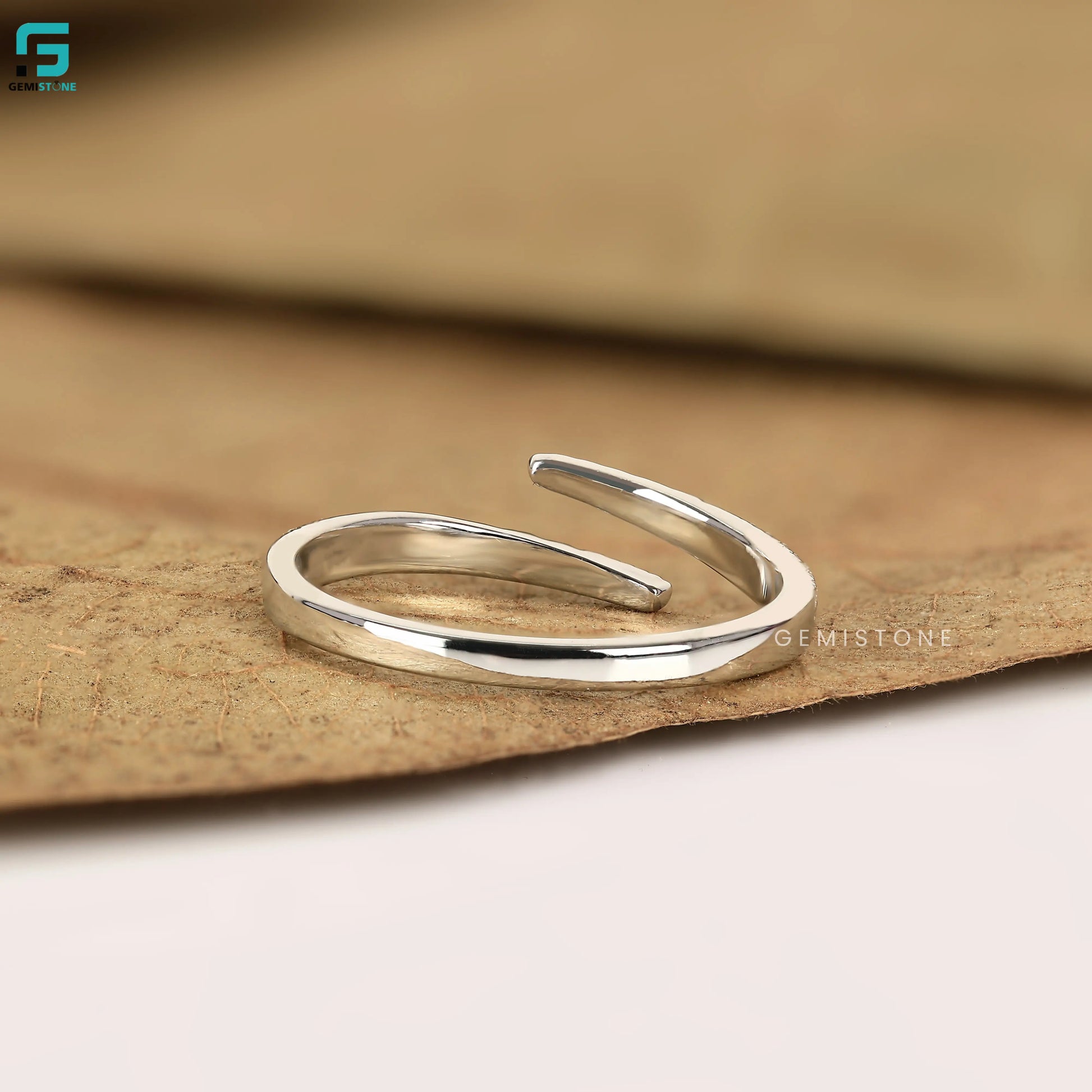 Round Cut Open Cuff Lab Diamond Ring For Women