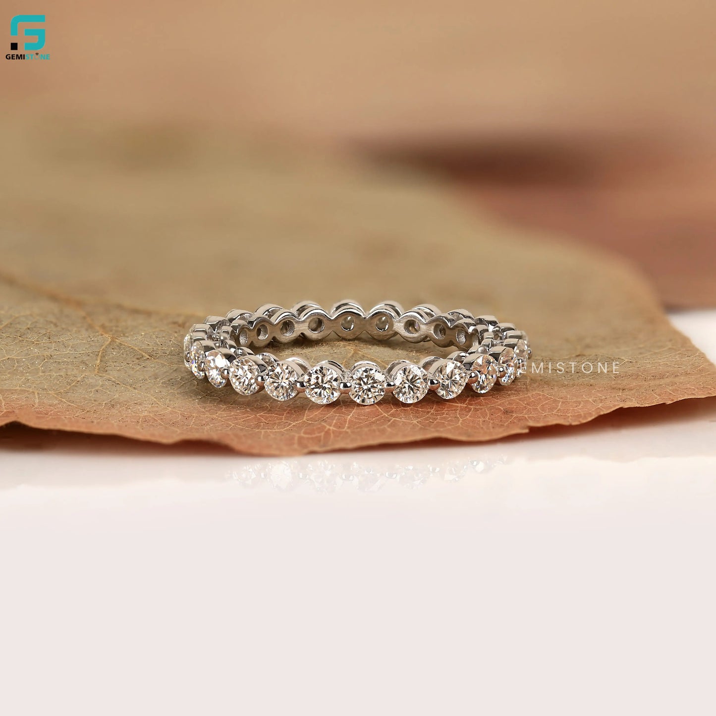 Round Eternity Lab Diamond Stackable Wedding Band