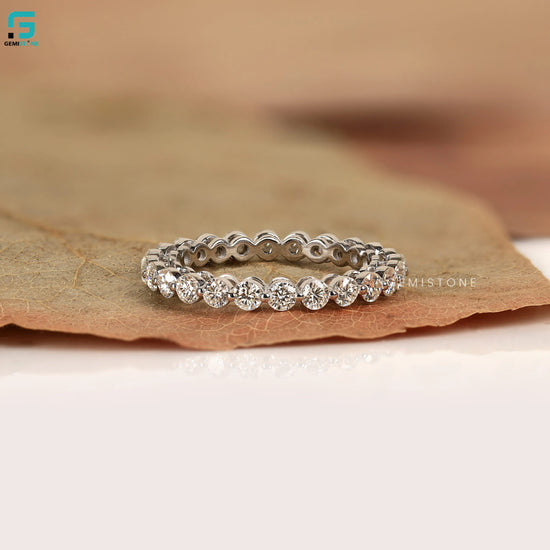 Round Eternity Lab Diamond Stackable Wedding Band