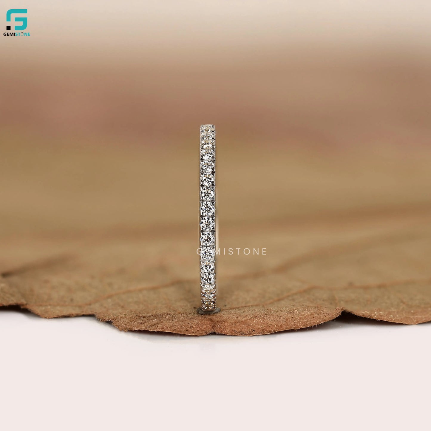 Round Full Eternity Simpal Lab Diamond Band For Women