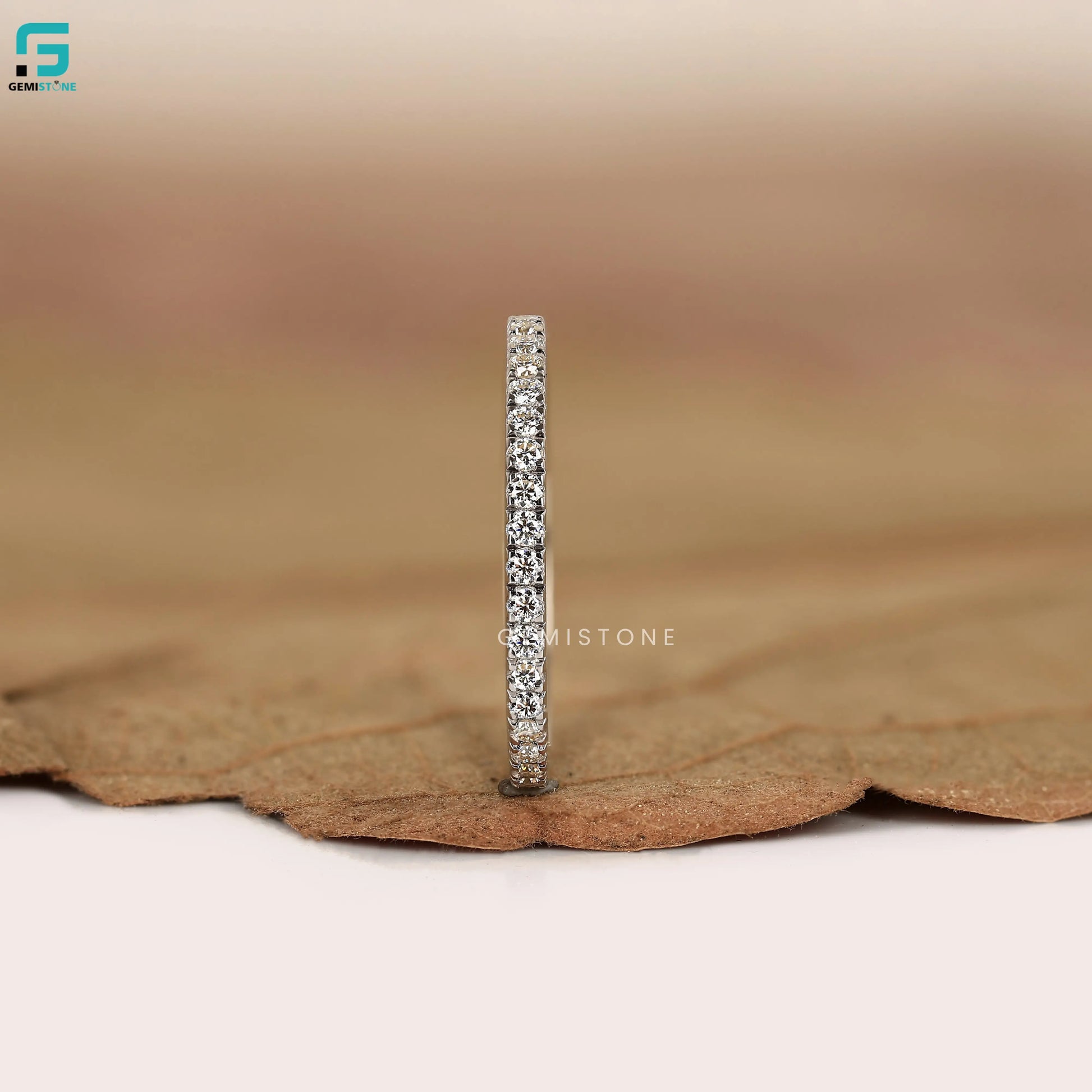 Round Full Eternity Simpal Lab Diamond Band For Women