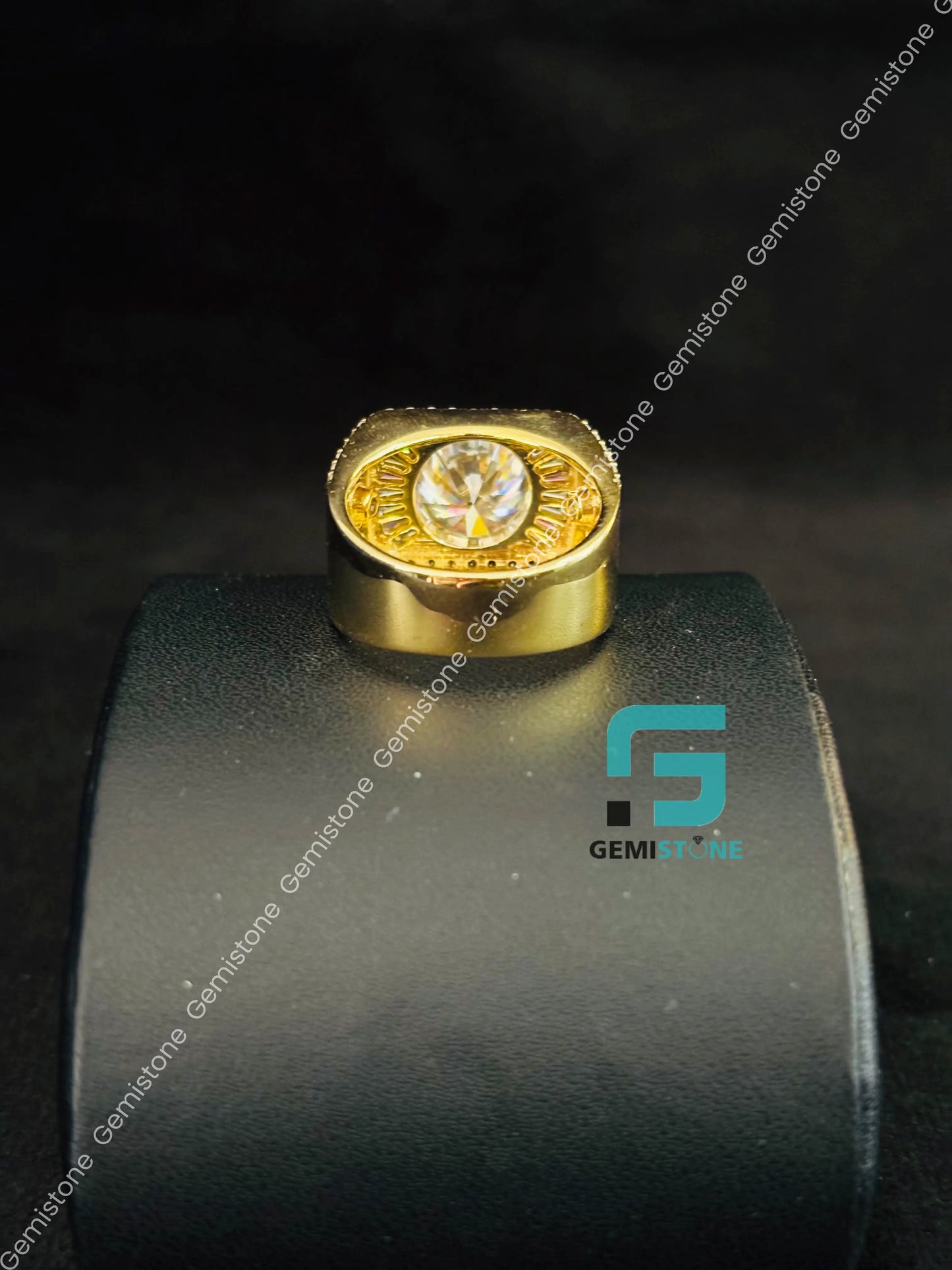 Round Iced Out VVS Moissanite Hip Hop Ring