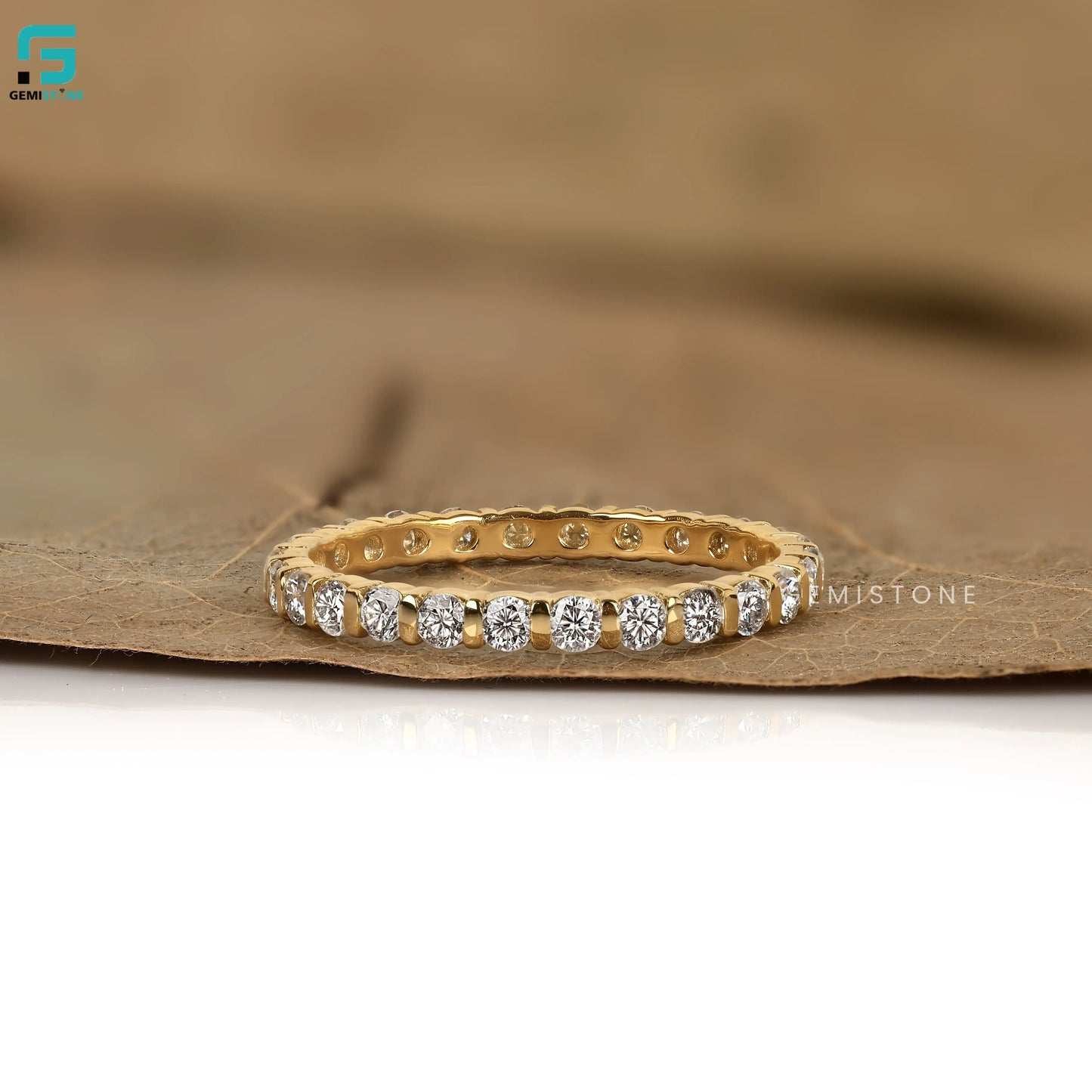Round Lab Diamond Eternity Wedding Anniversary Band