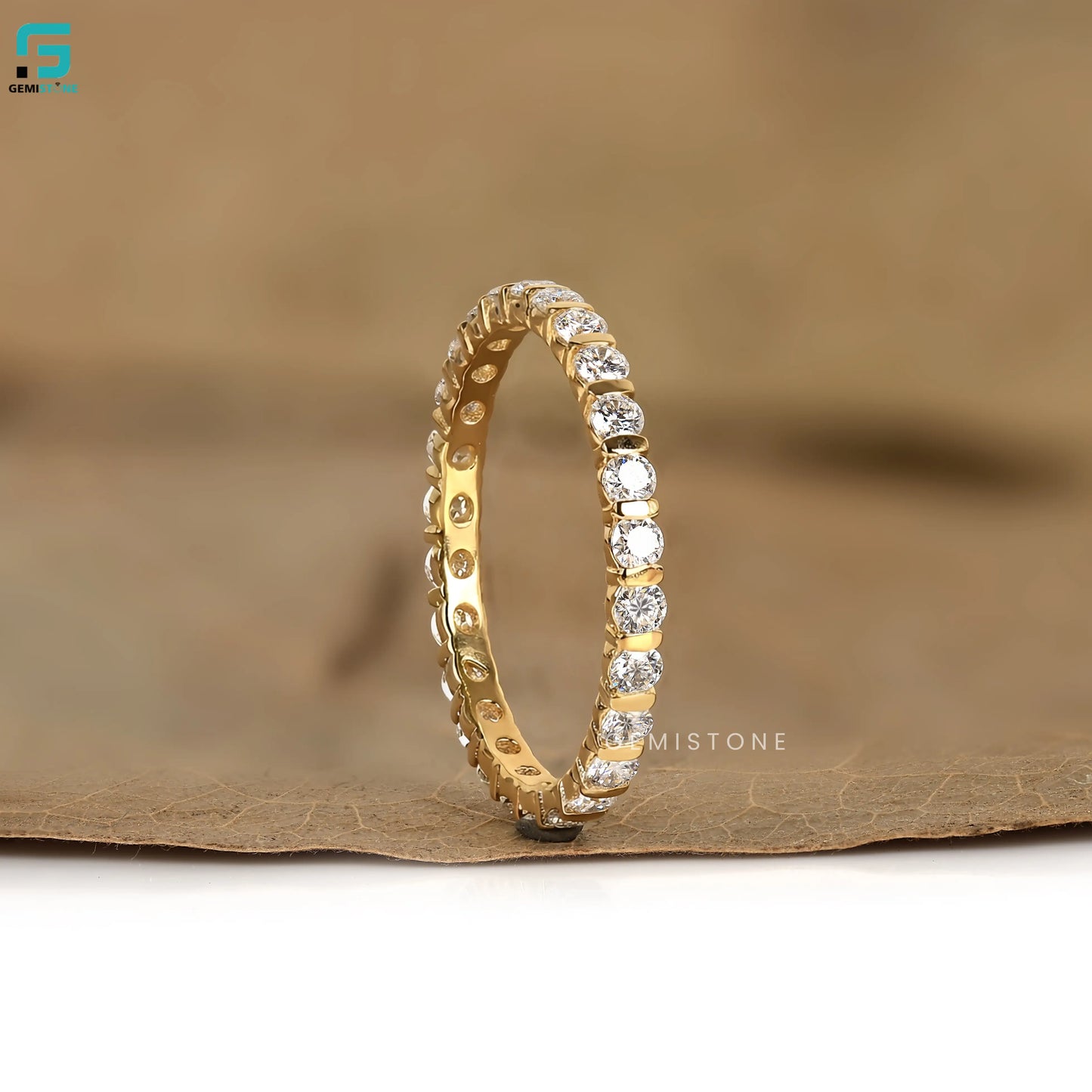 Round Lab Diamond Eternity Wedding Anniversary Band For Women