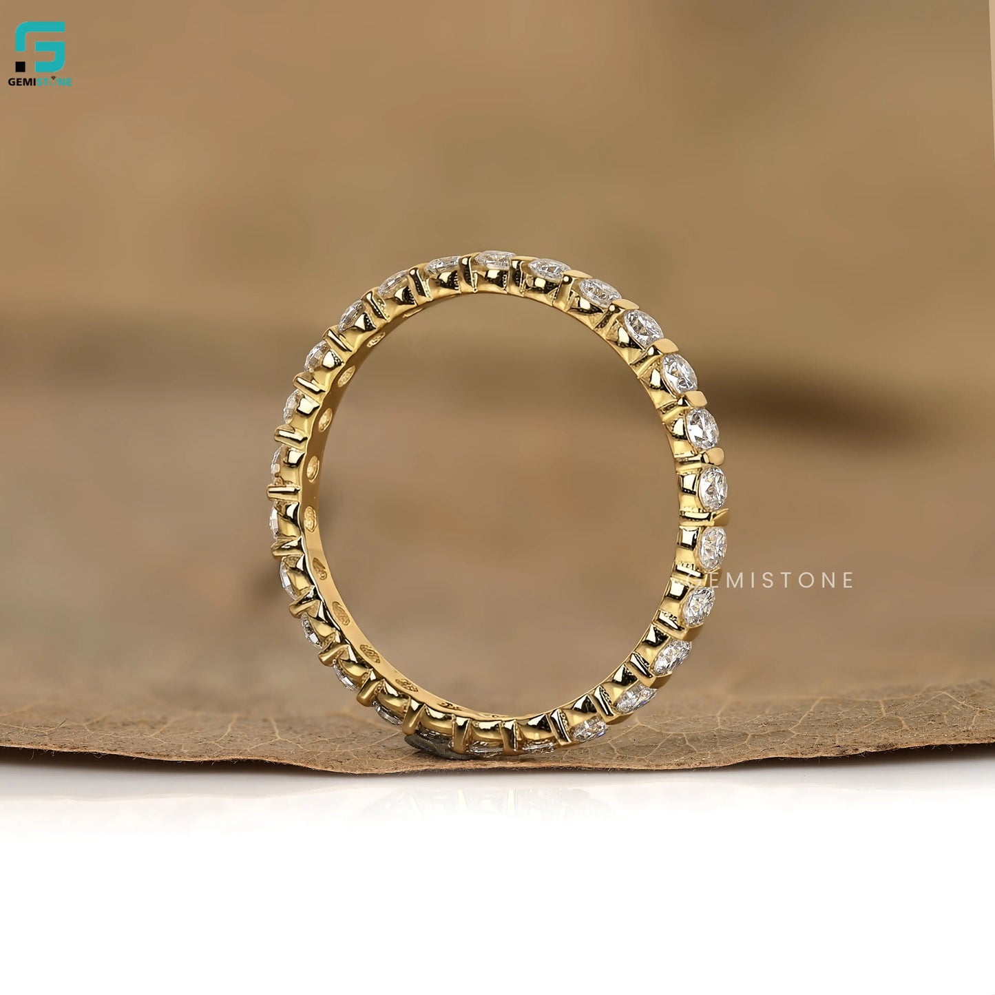 Round Lab Grown Diamond Eternity Wedding Anniversary Band For Women
