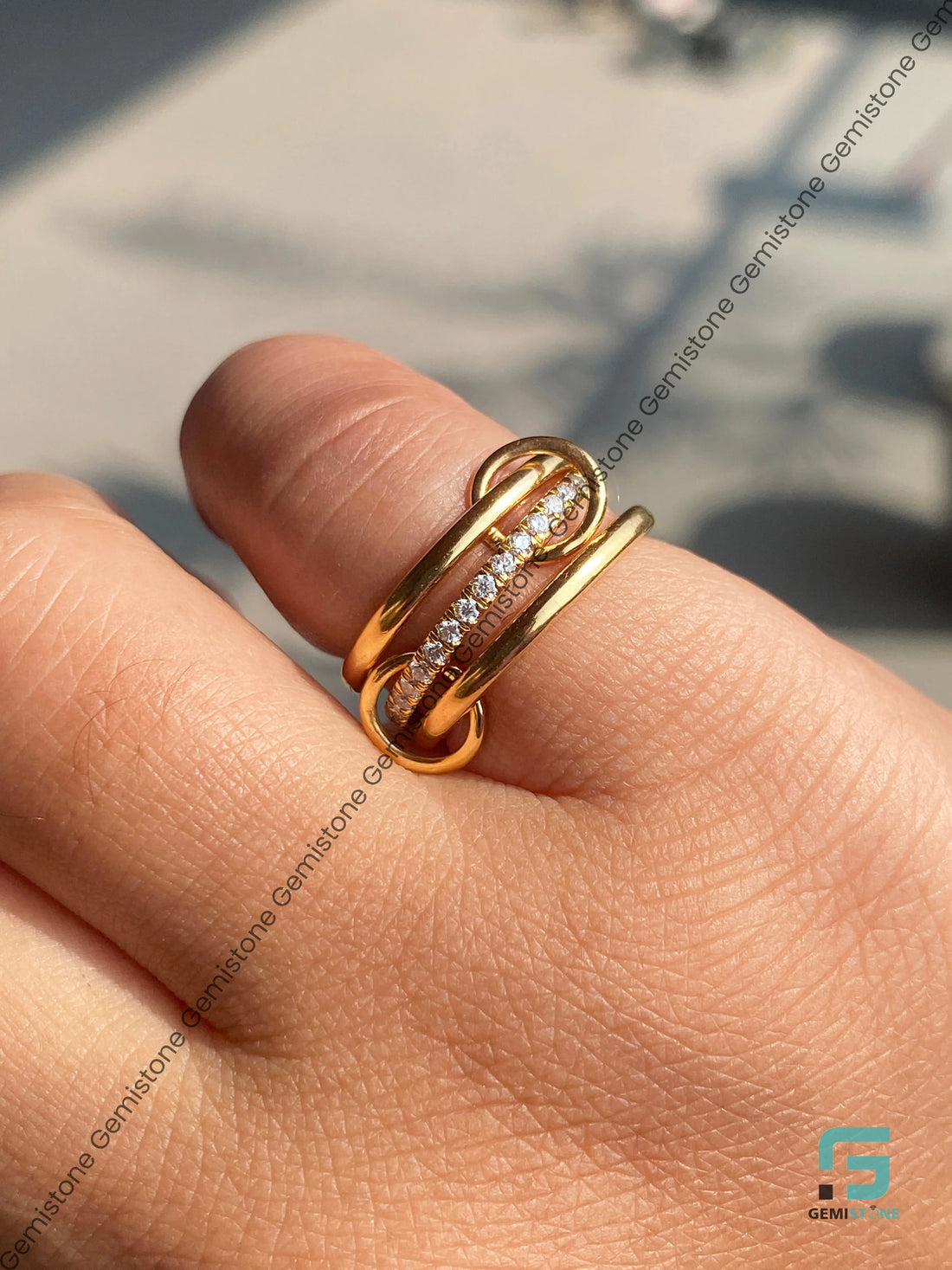 Round Moisasnite Inter locking Bridal Ring