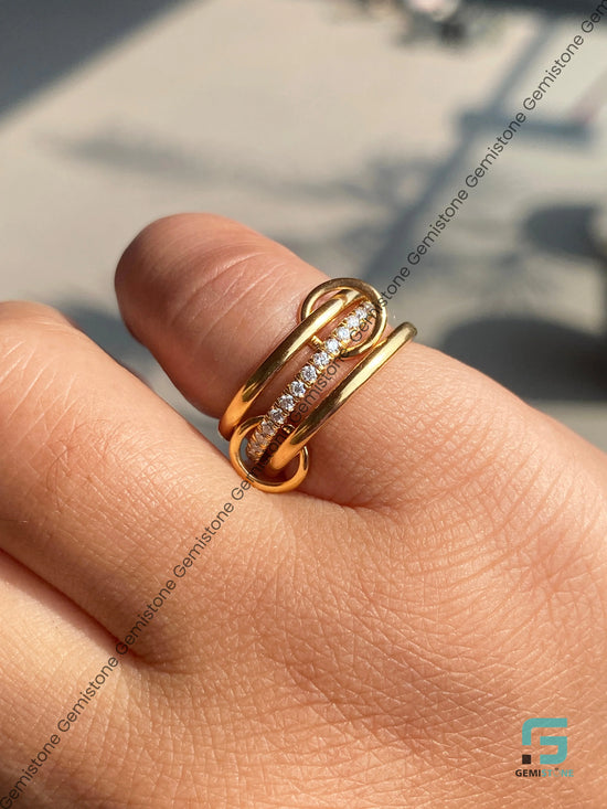 Round Moisasnite Inter locking Bridal Ring