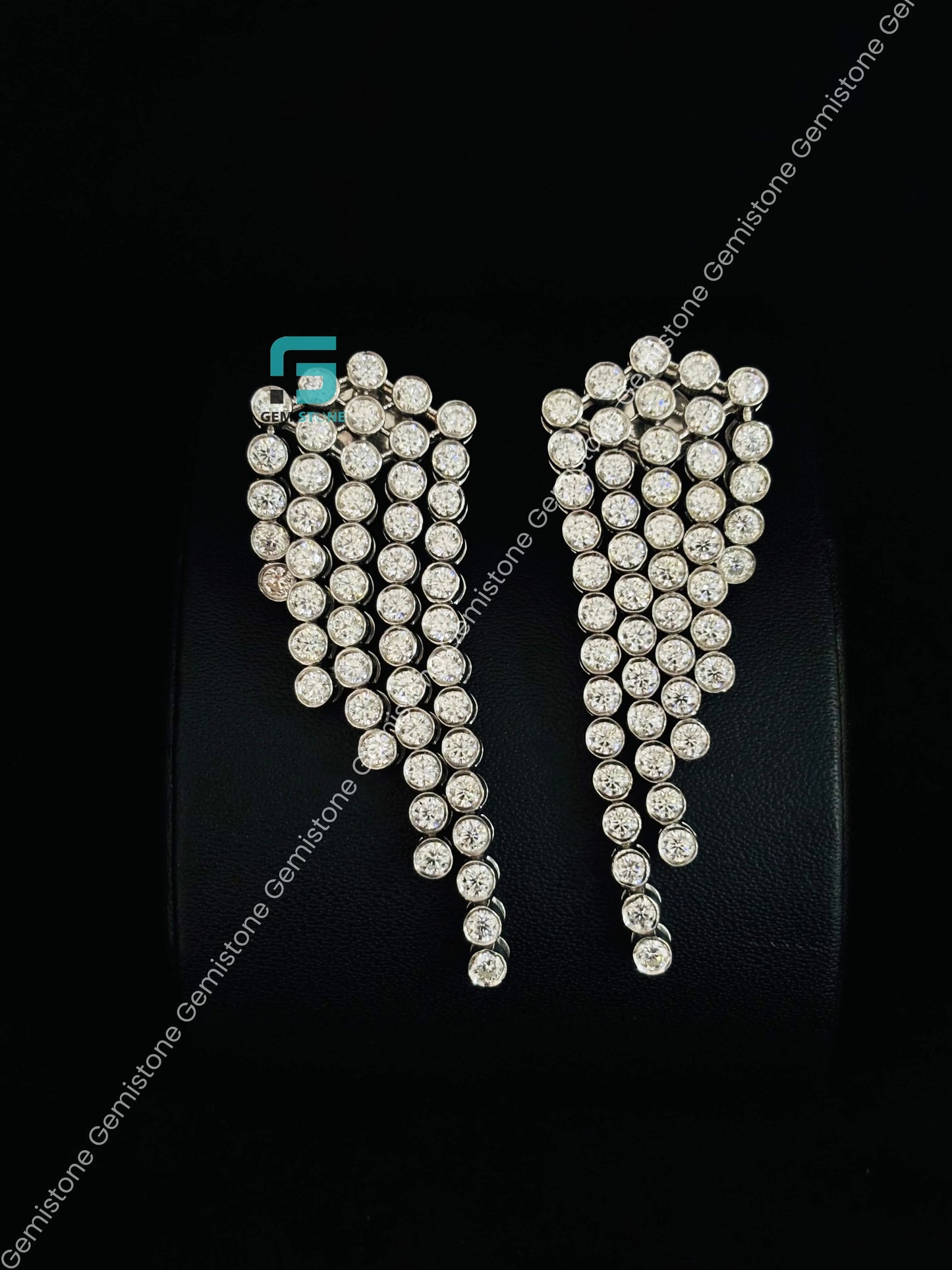 Round Moissanite Chandelier Earrings