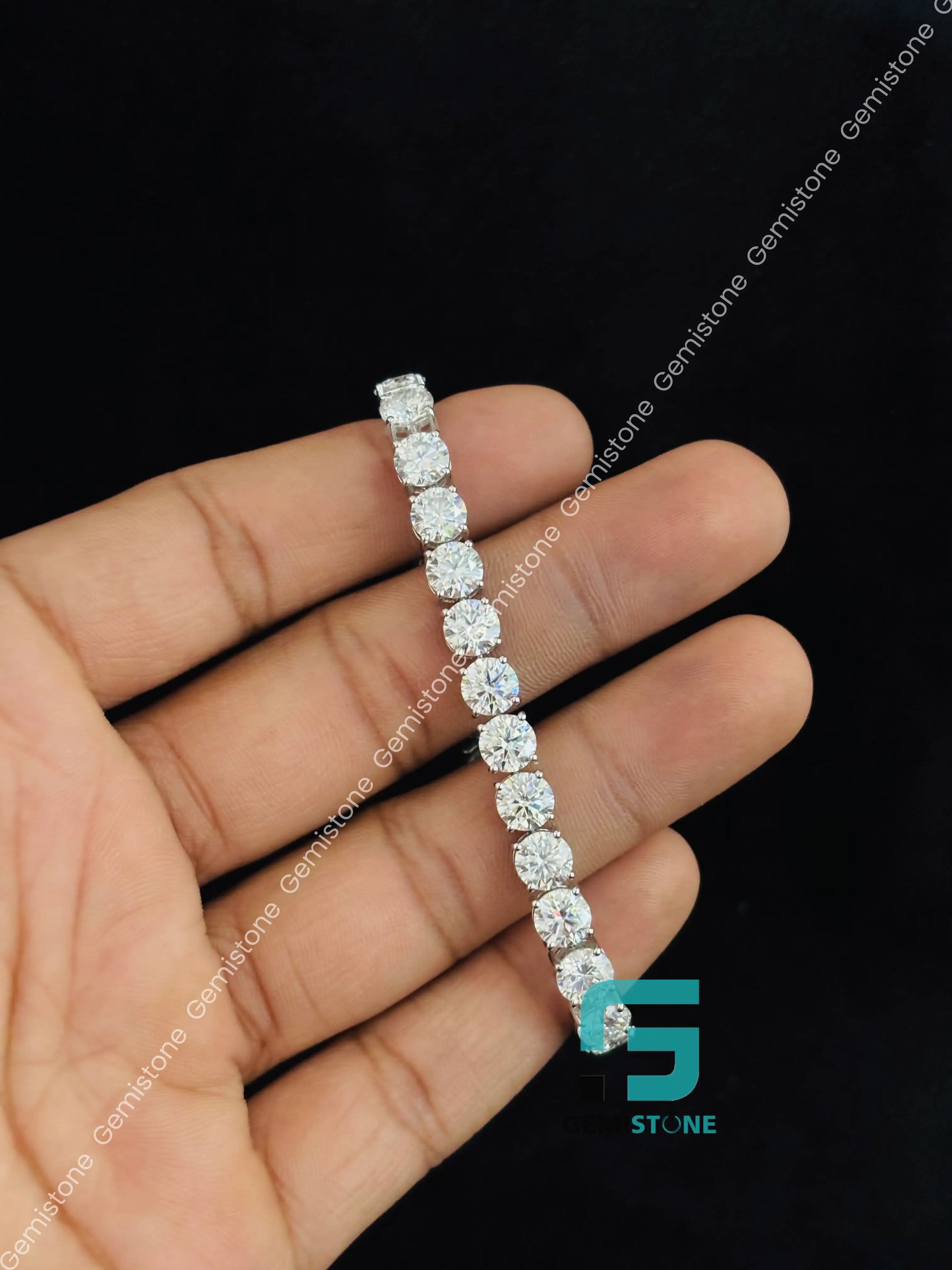 Round Moissanite Tennis Bracelet For Men